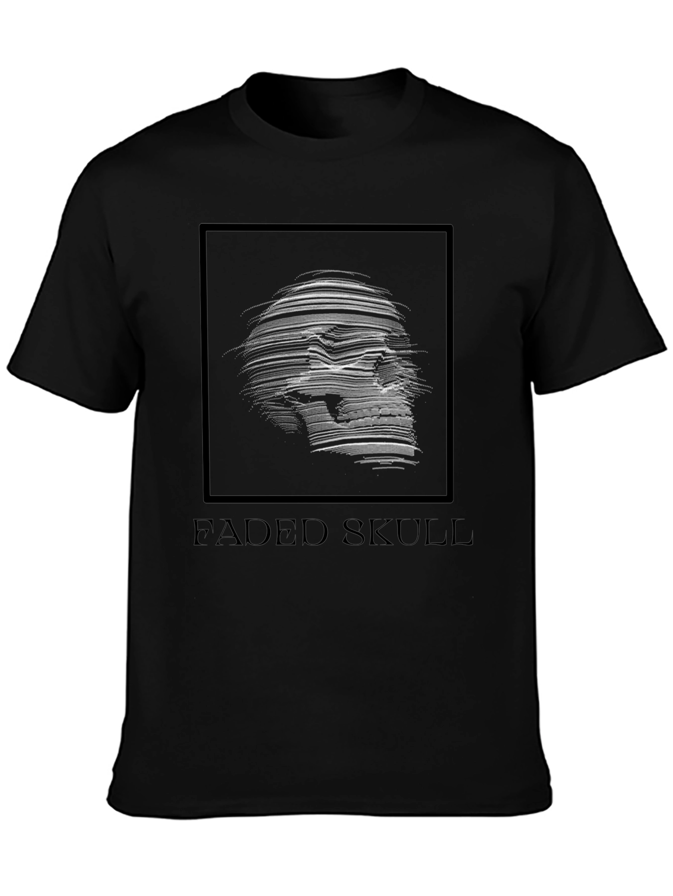 Faded Skull Graphic Tee - Dark Fashion T-Shirt