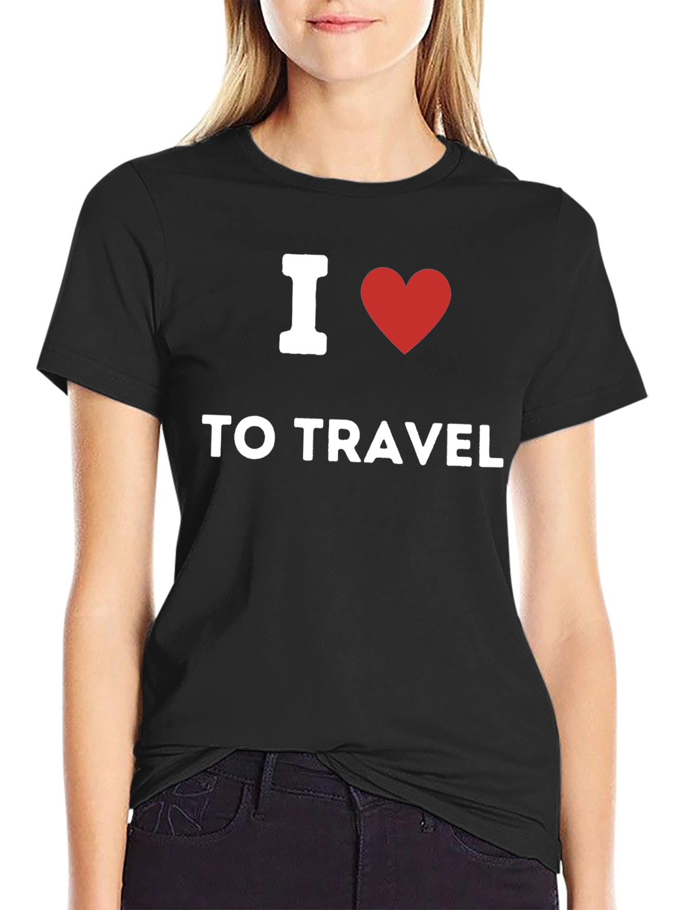 I Heart To Travel Graphic Tee - Black