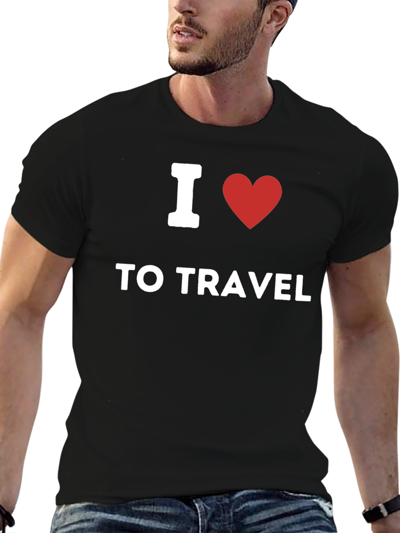 I Heart To Travel Graphic Tee - Black