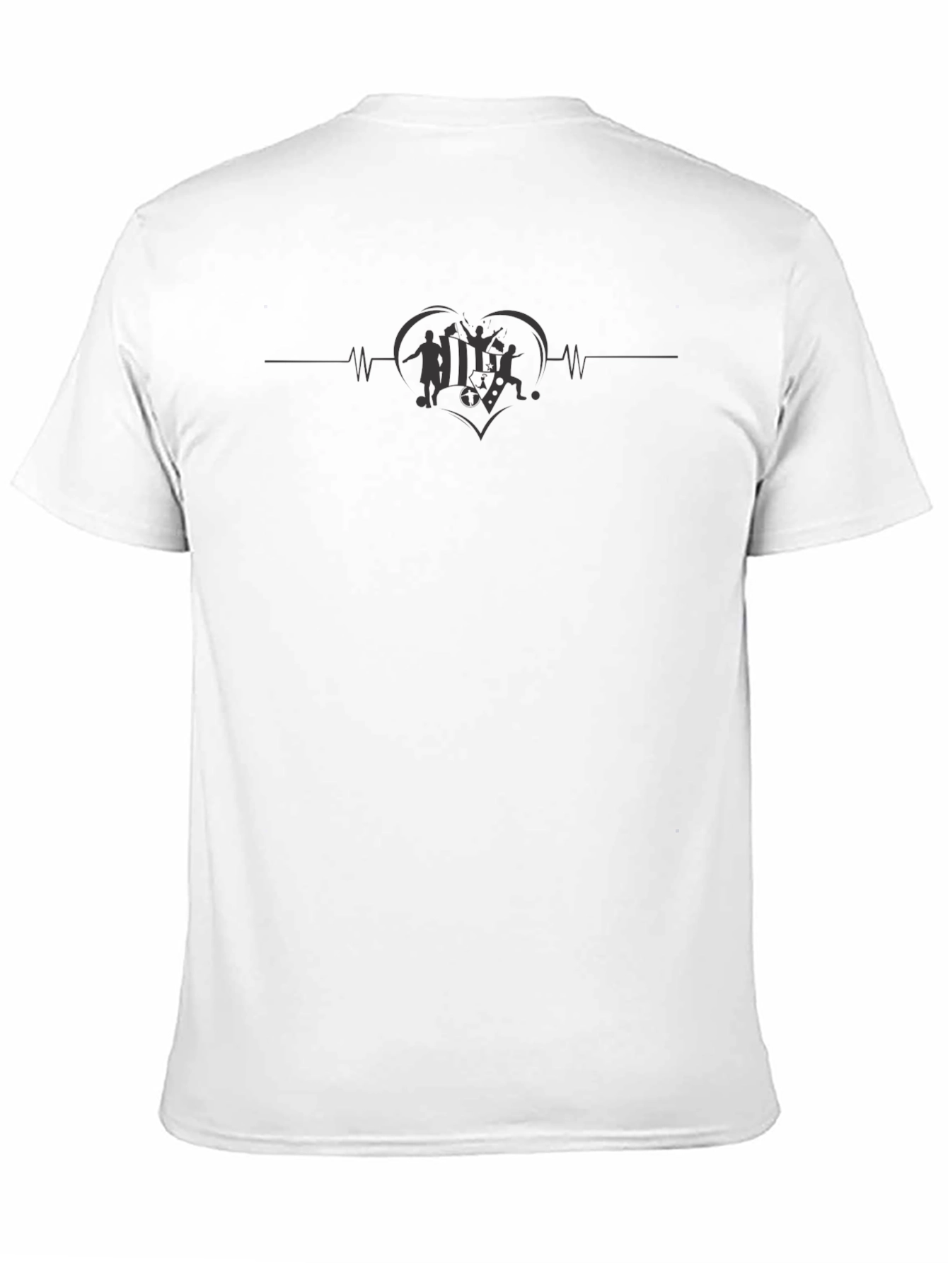 Soccer Heartbeat T-Shirt - Black Cotton Tee
