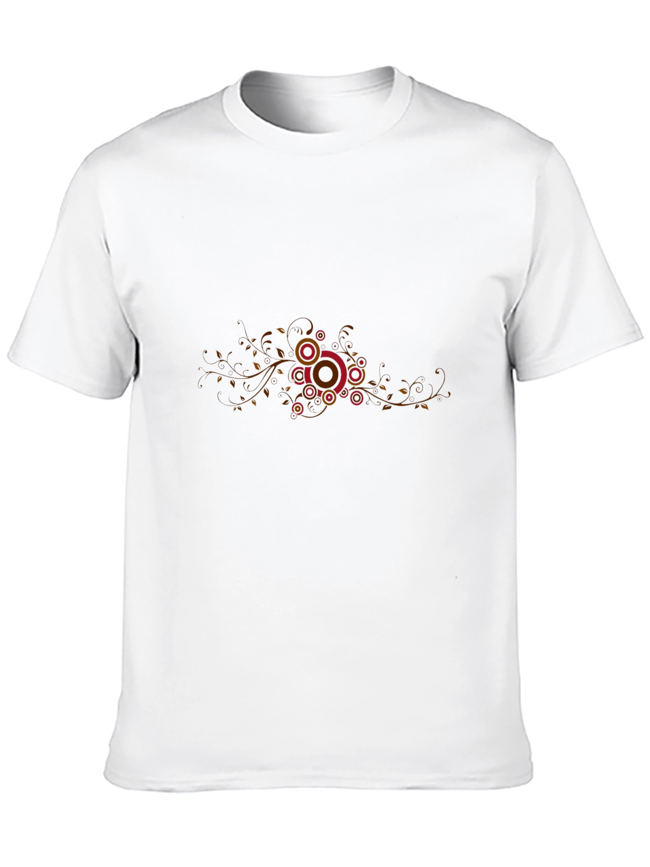 Black Graphic Tee - Retro Circle Vines