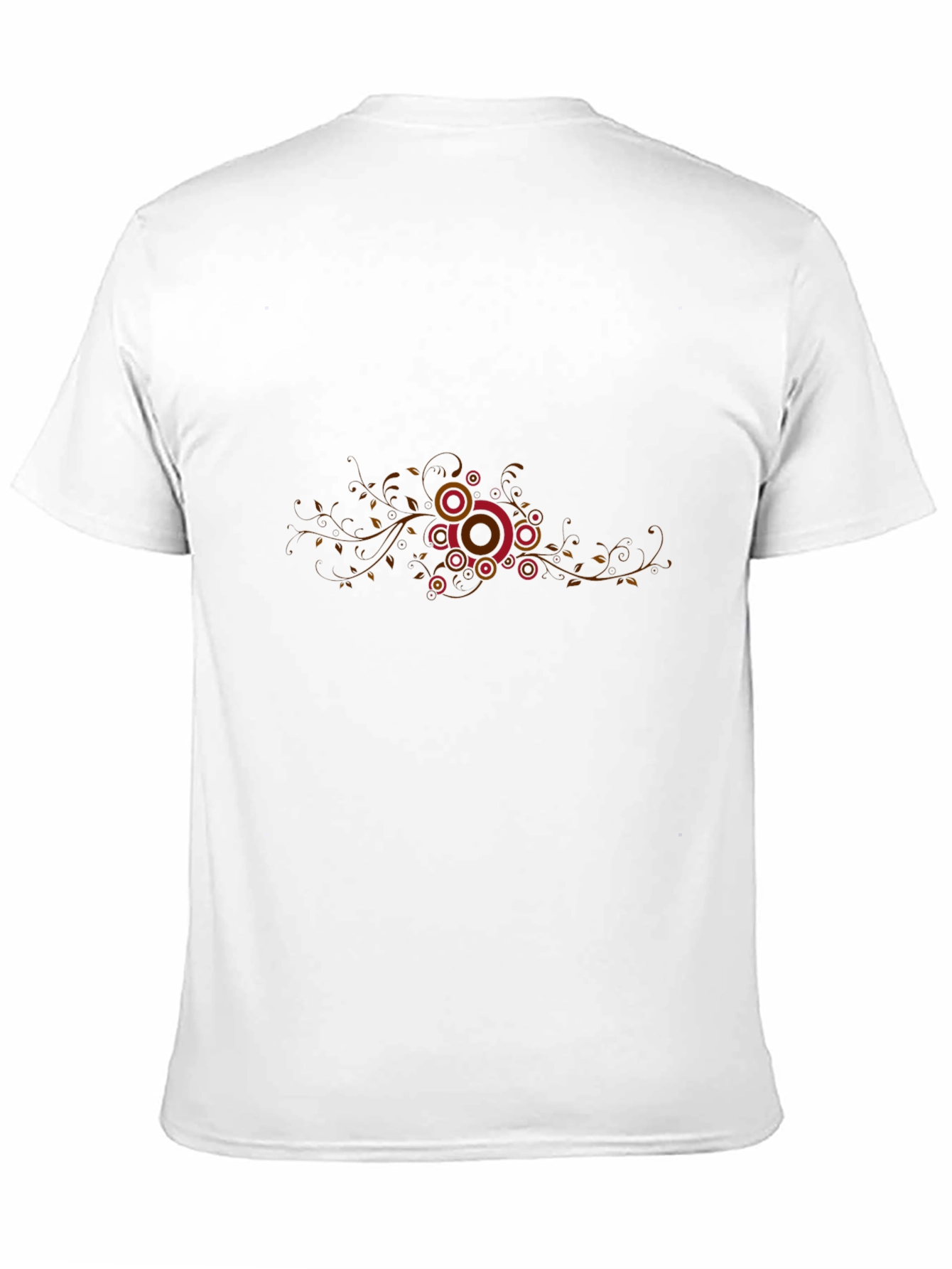 Black Graphic Tee - Retro Circle Vines