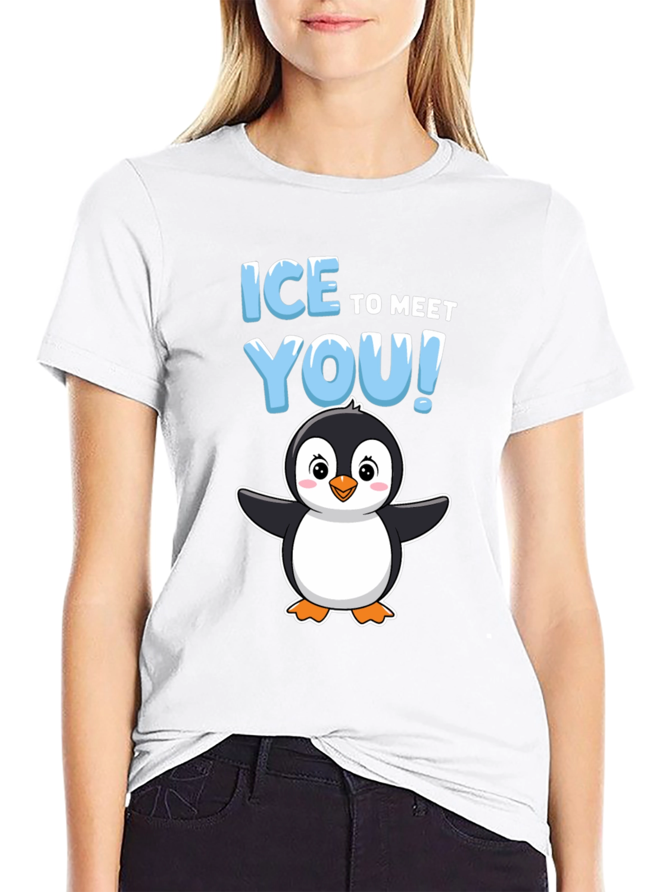 Ice to Meet You Penguin Graphic T-Shirt