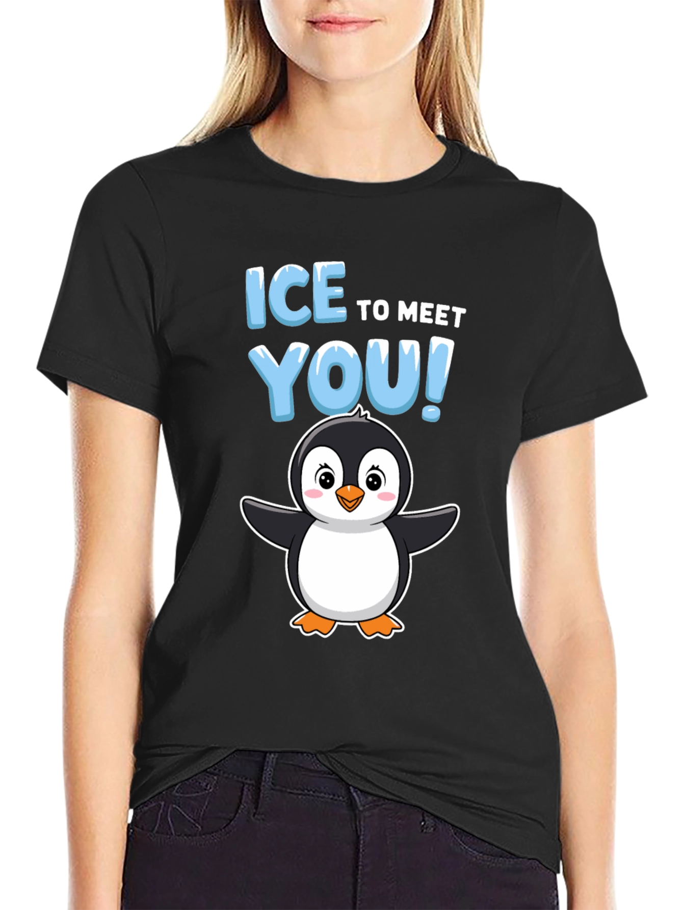 Ice to Meet You Penguin Graphic T-Shirt