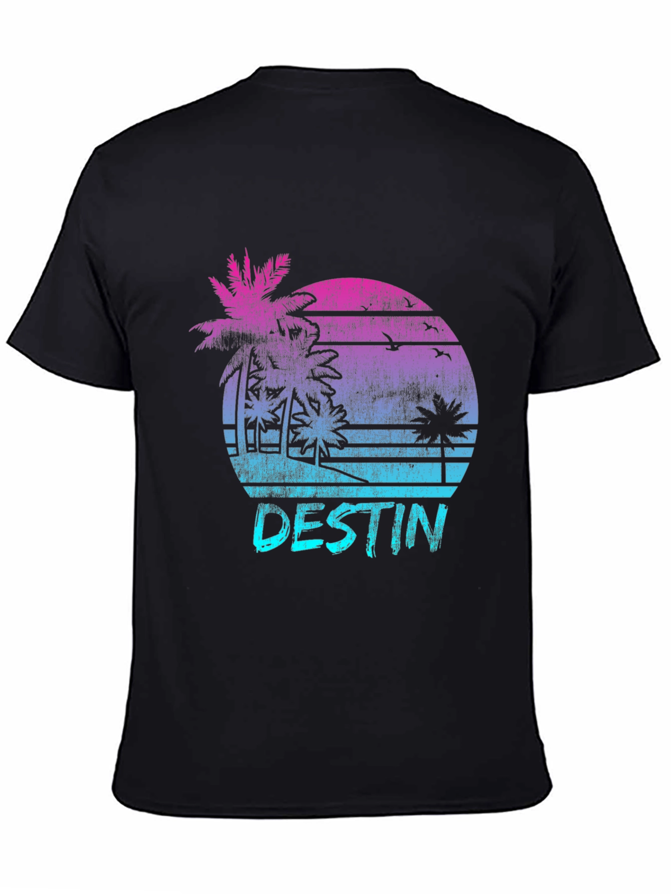 Destin Retro Sunset T-Shirt Palm Tree