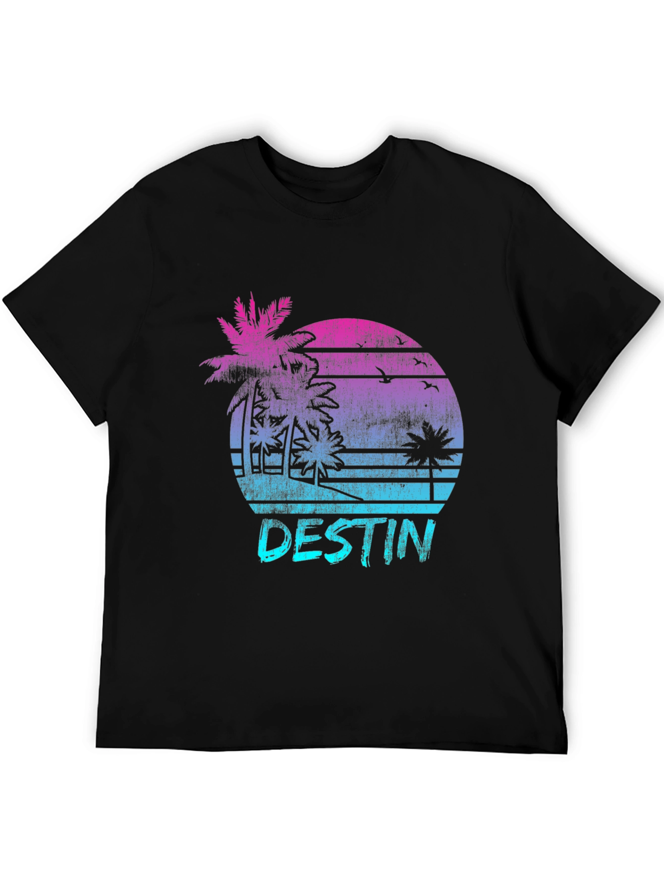 Destin Retro Sunset T-Shirt Palm Tree