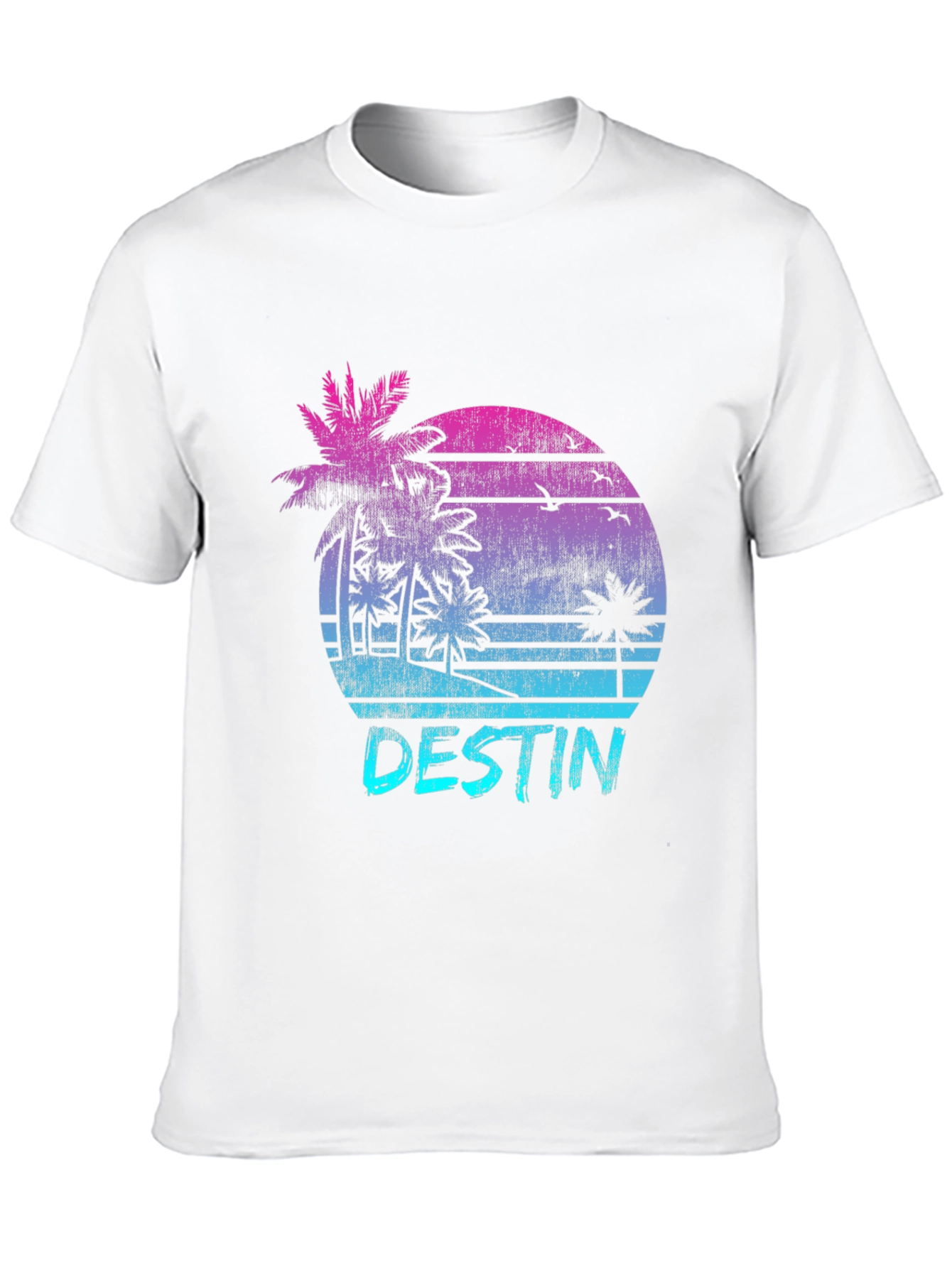 Destin Retro Sunset T-Shirt Palm Tree