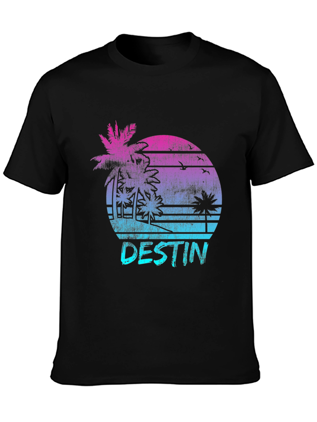 Destin Retro Sunset T-Shirt Palm Tree