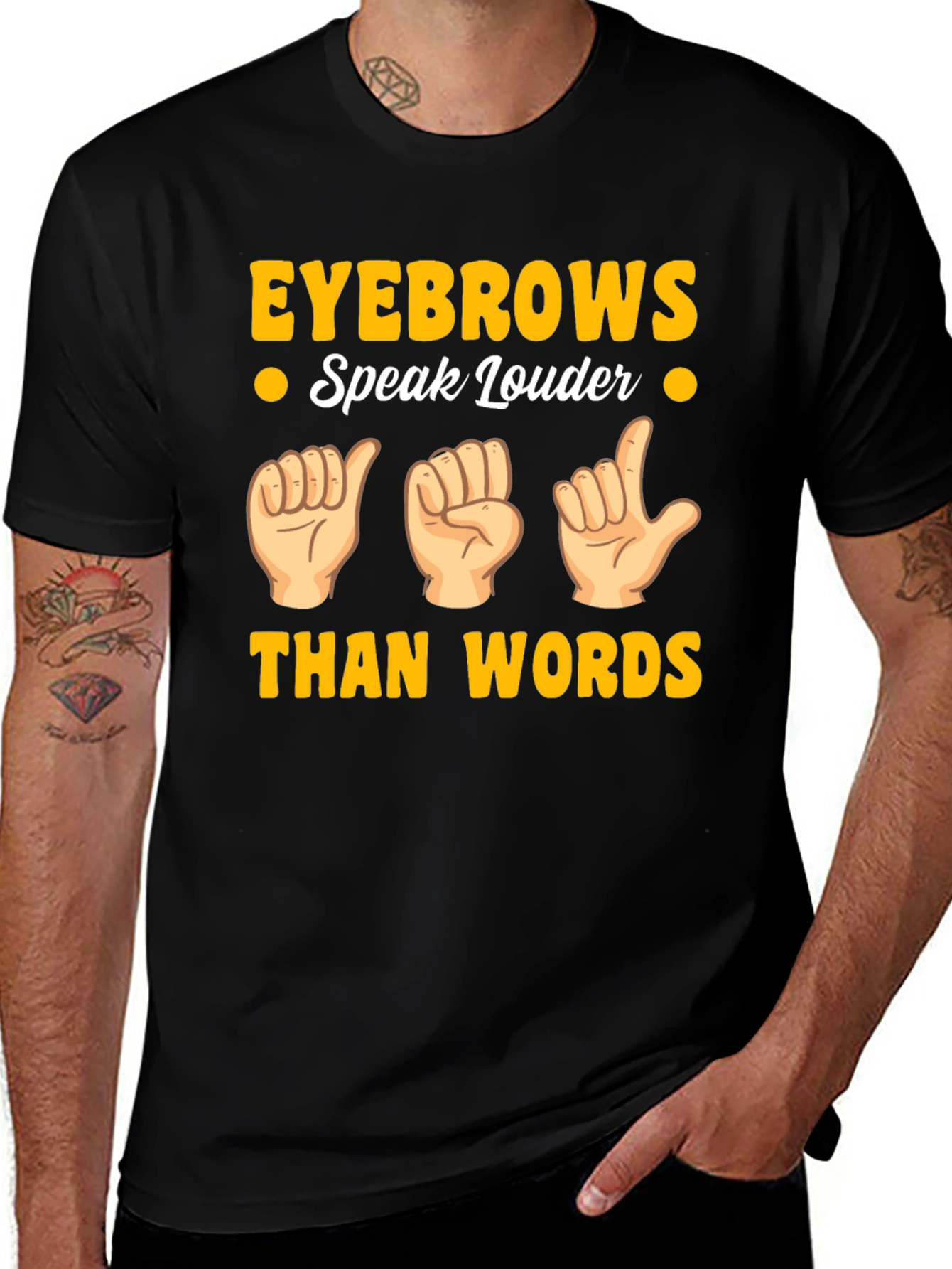 Eyebrows Speak Louder Funny Sign Language T-Shirt