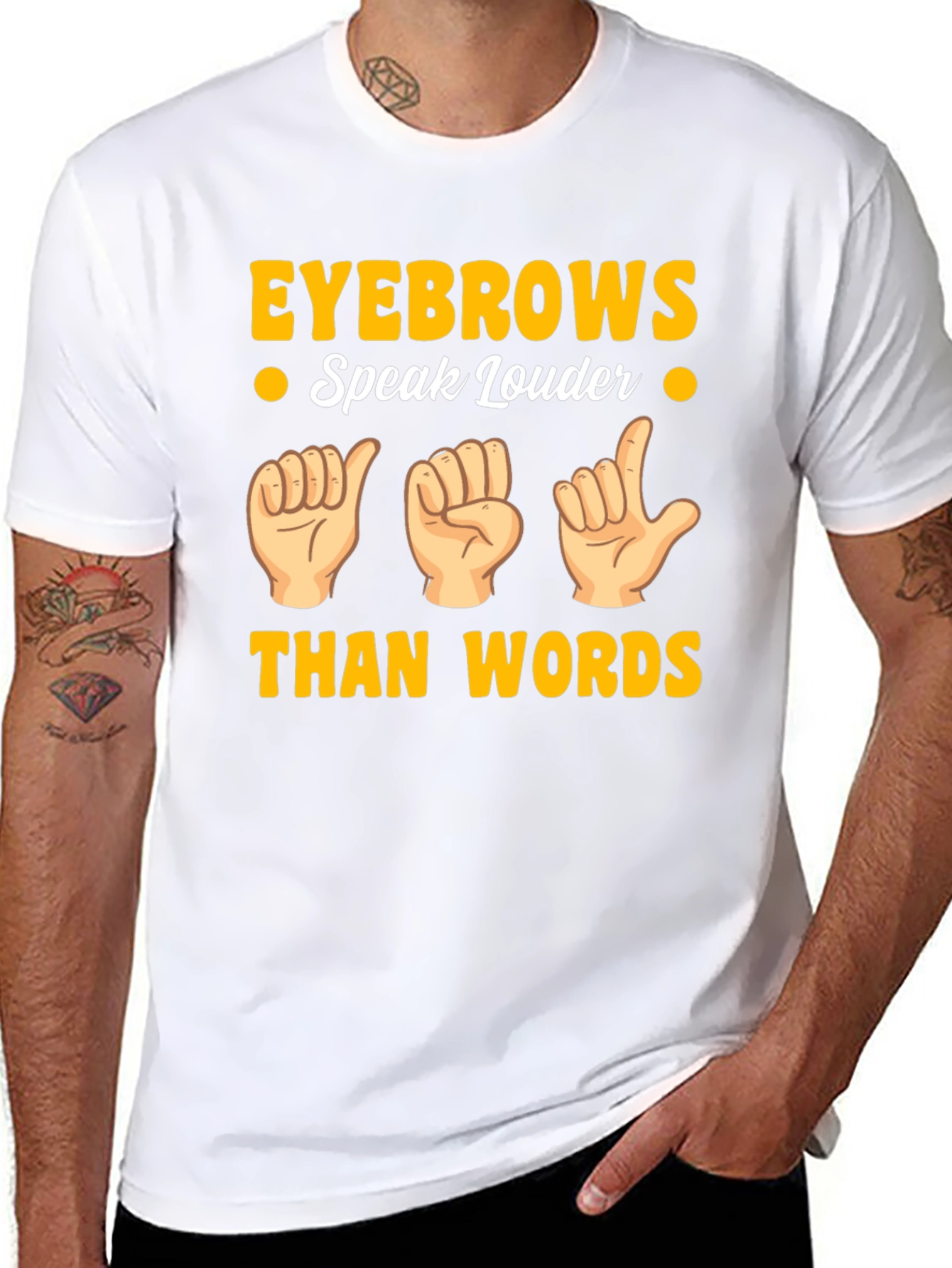 Eyebrows Speak Louder Funny Sign Language T-Shirt