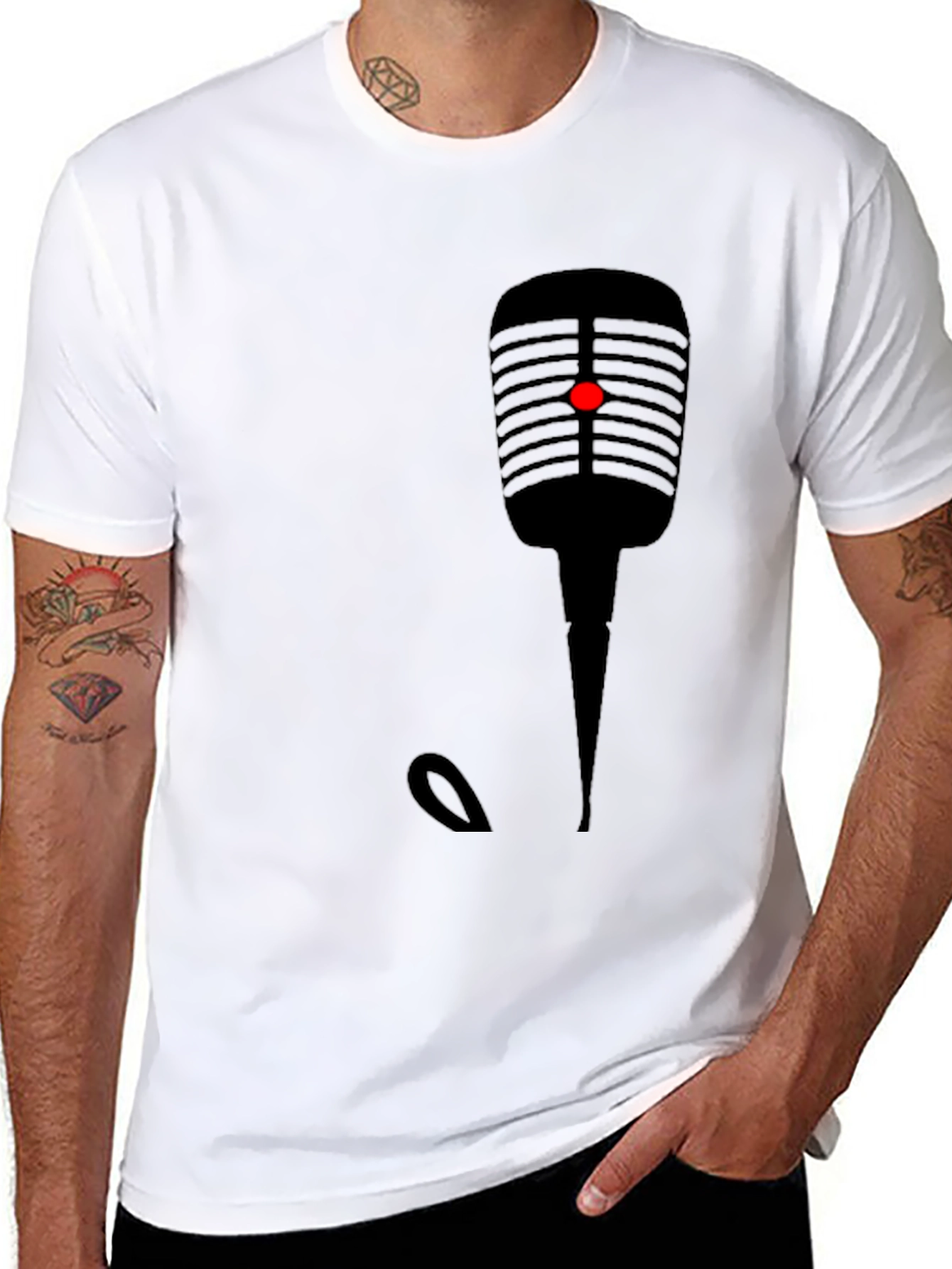 Retro Microphone Graphic Tee - Classic Style