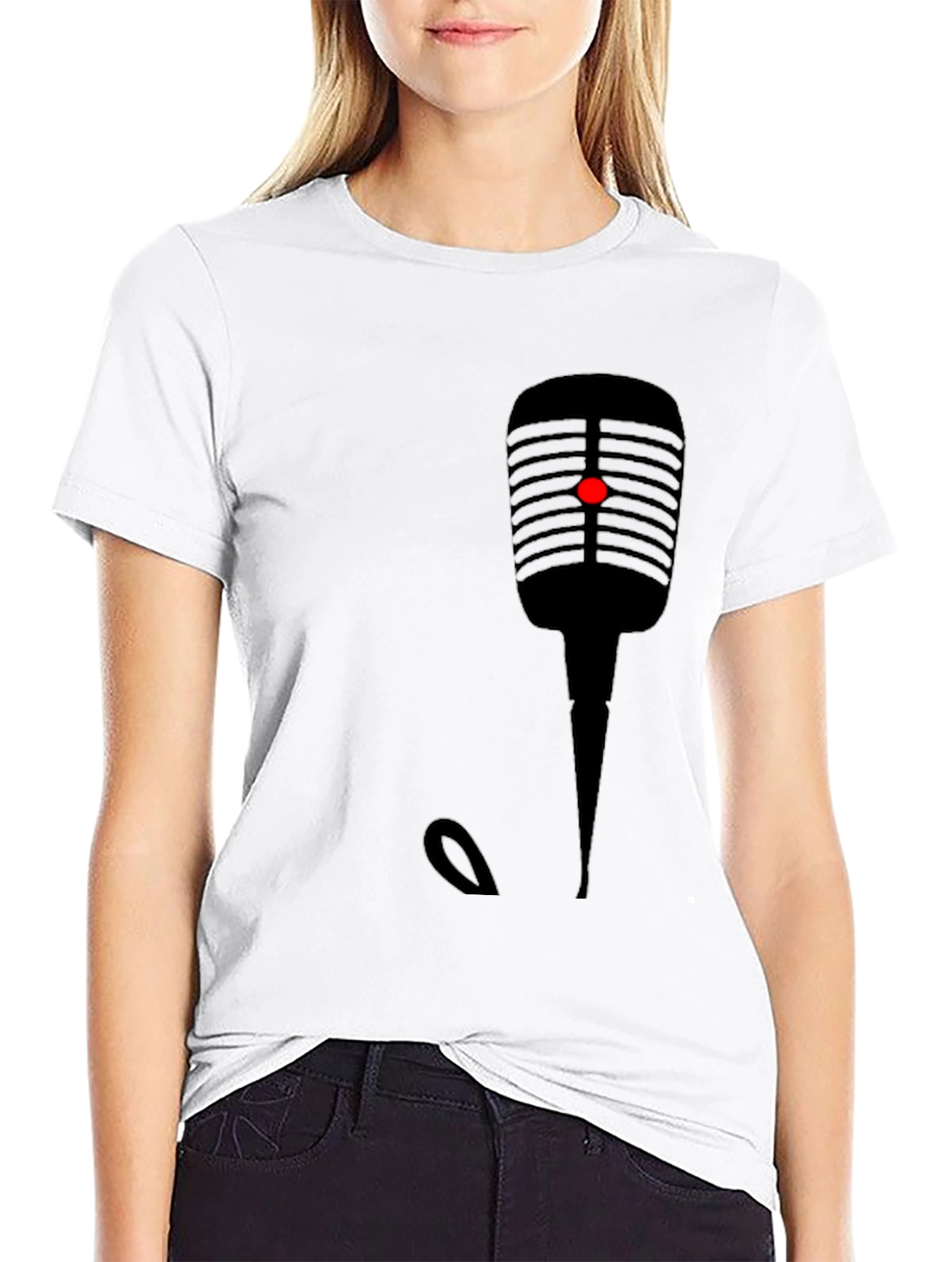 Retro Microphone Graphic Tee - Classic Style