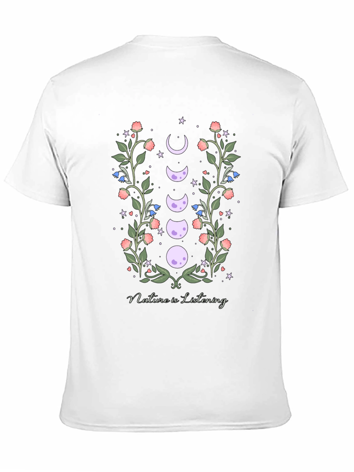 Natures Embrace T-Shirt - Moon Phase Floral Design