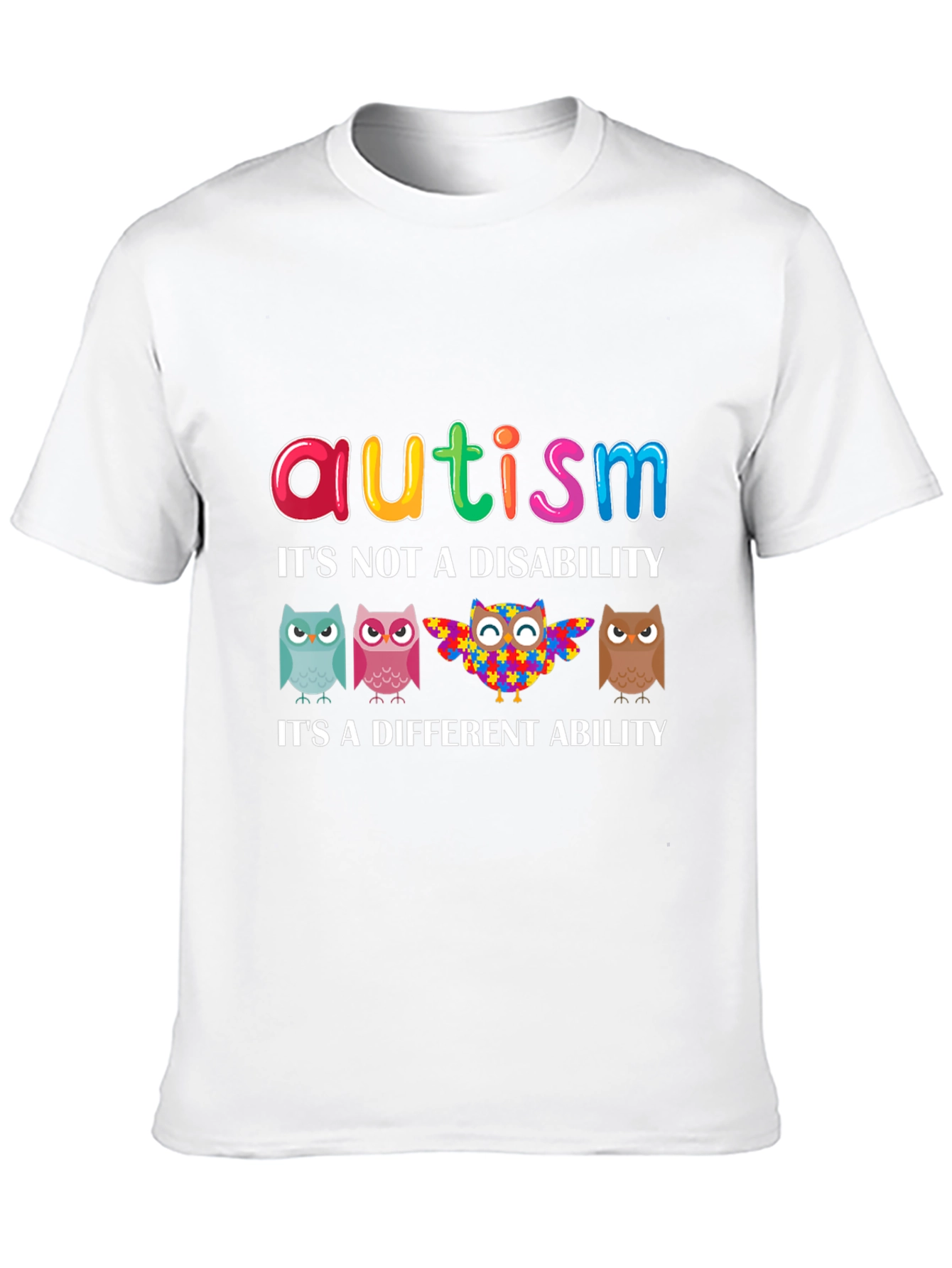 Autism Awareness Owl T-Shirt - Its a Different Ability