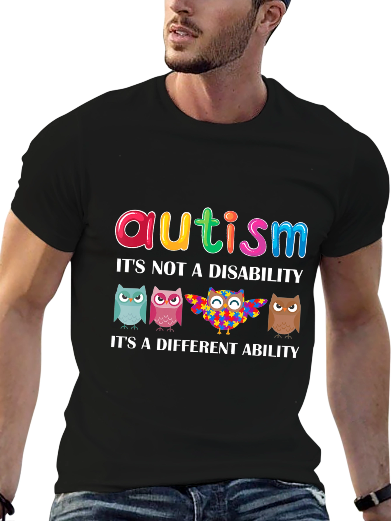 Autism Awareness Owl T-Shirt - Its a Different Ability