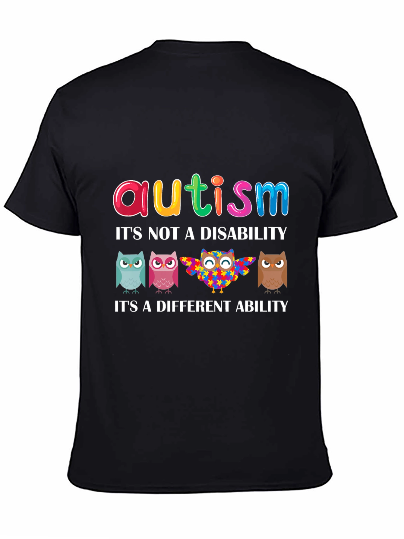 Autism Awareness Owl T-Shirt - Its a Different Ability
