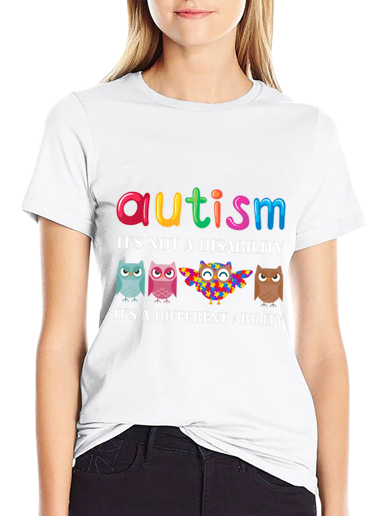 Autism Awareness Owl T-Shirt - Its a Different Ability