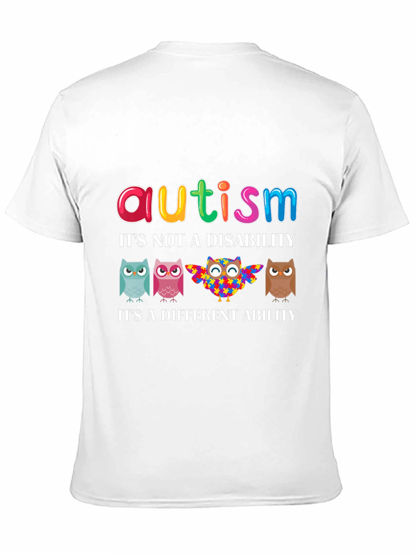 Autism Awareness Owl T-Shirt - Its a Different Ability