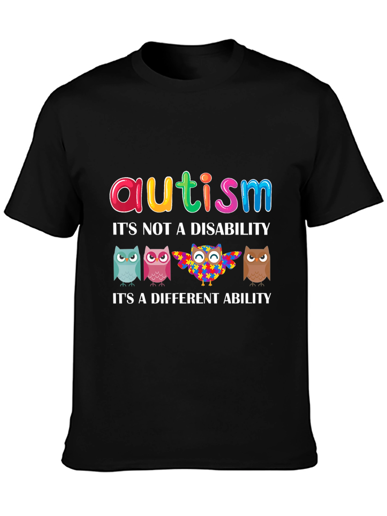 Autism Awareness Owl T-Shirt - Its a Different Ability