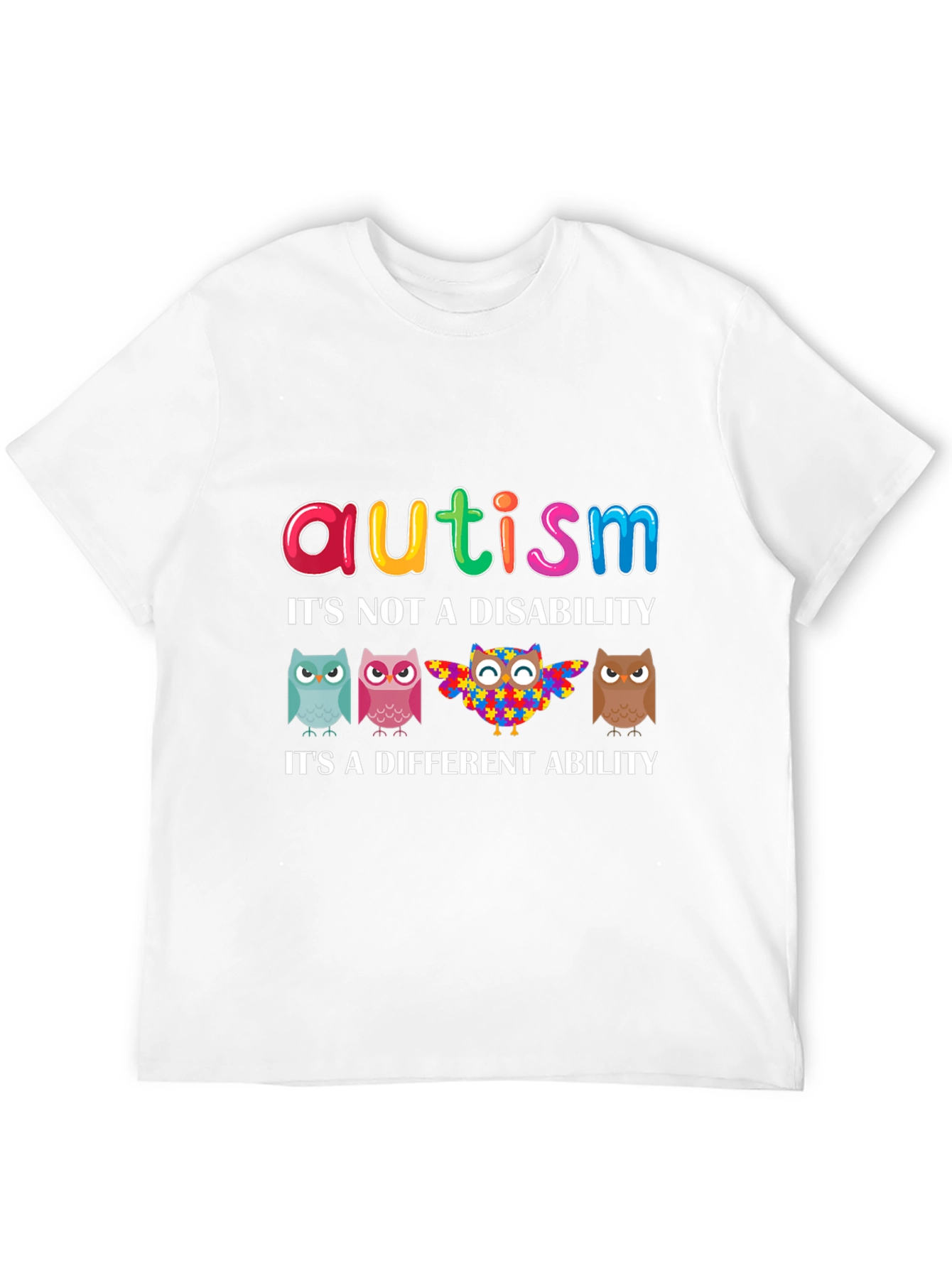 Autism Awareness Owl T-Shirt - Its a Different Ability