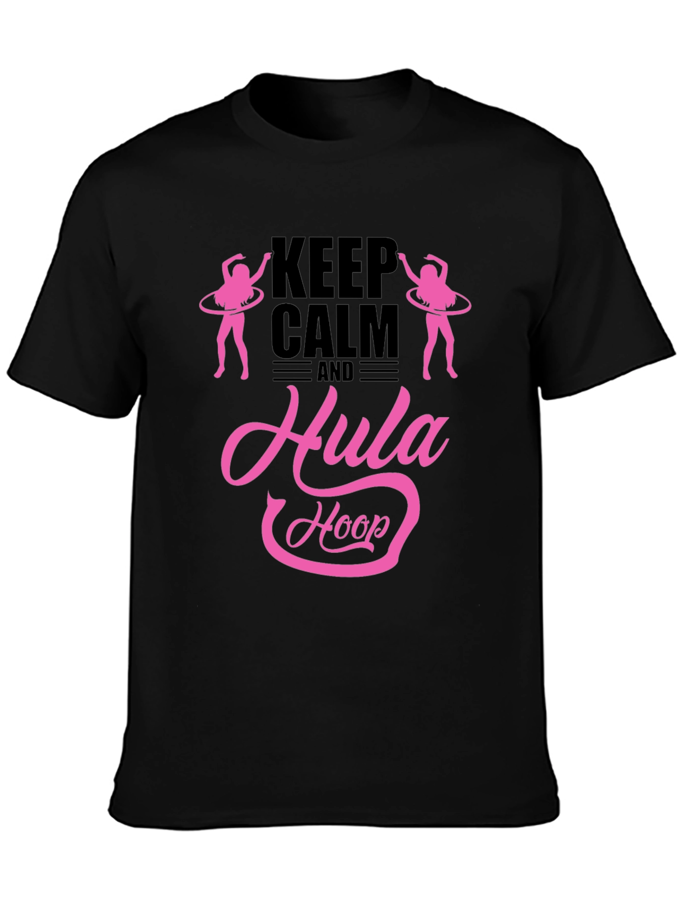 Keep Calm and Hula Hoop Black T-Shirt