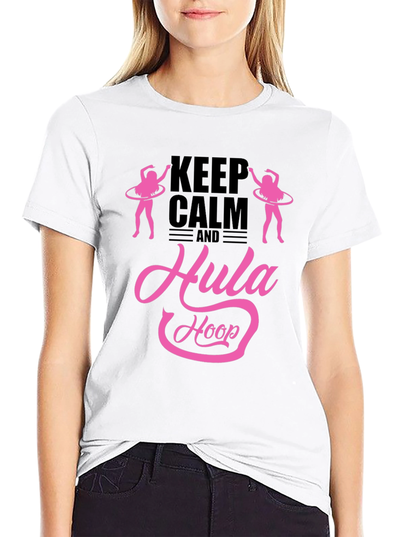 Keep Calm and Hula Hoop Black T-Shirt