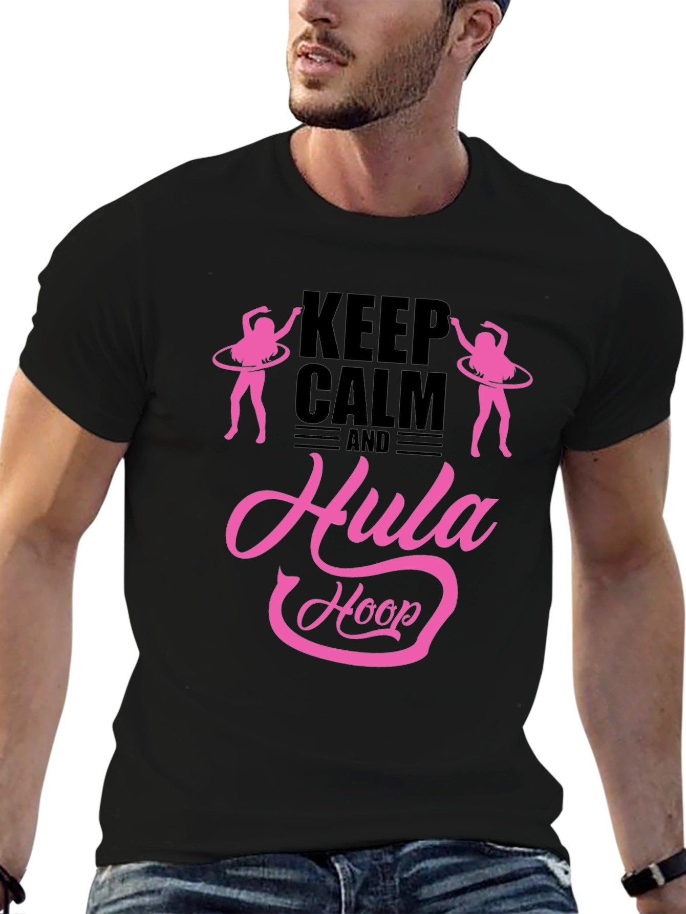 Keep Calm and Hula Hoop Black T-Shirt