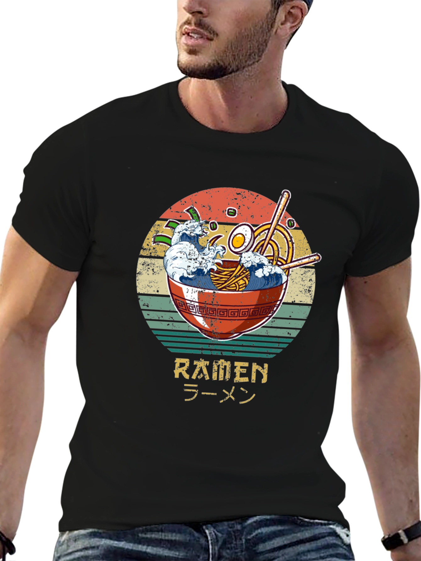 Retro Ramen T-Shirt - Wave Bowl Design