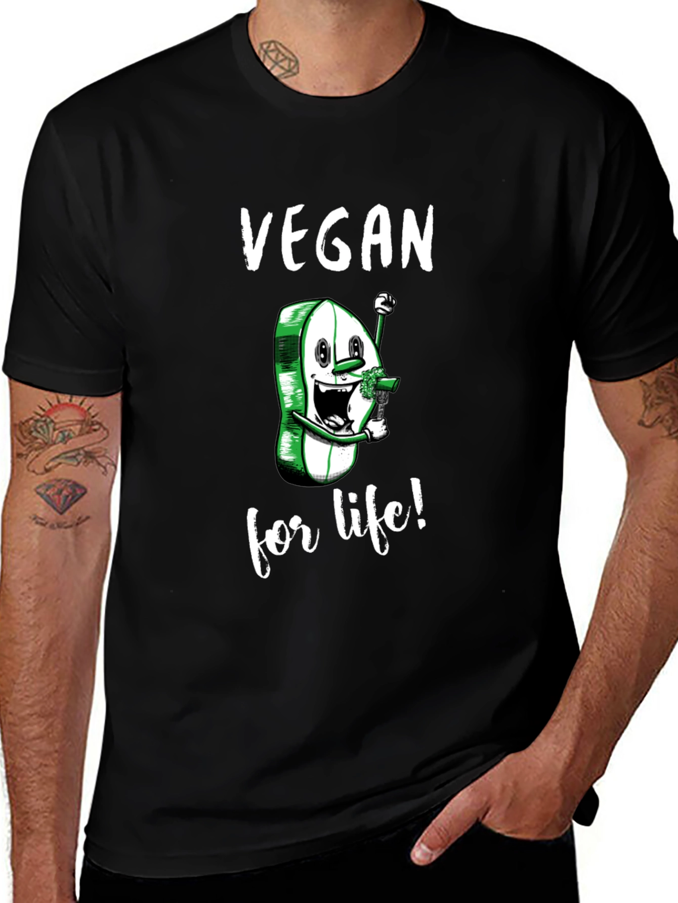 Vegan for Life T-Shirt - Pill Cartoon