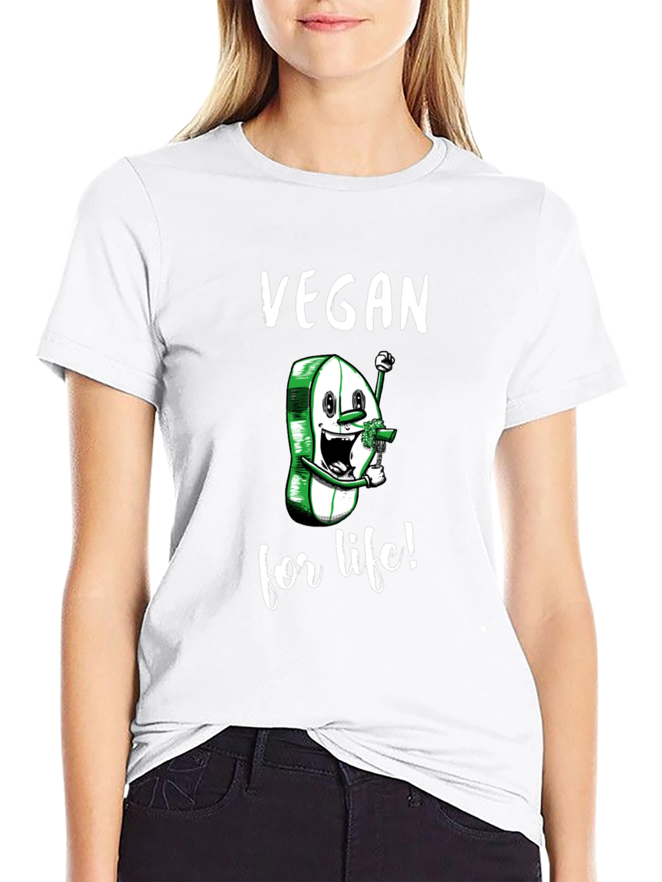 Vegan for Life T-Shirt - Pill Cartoon