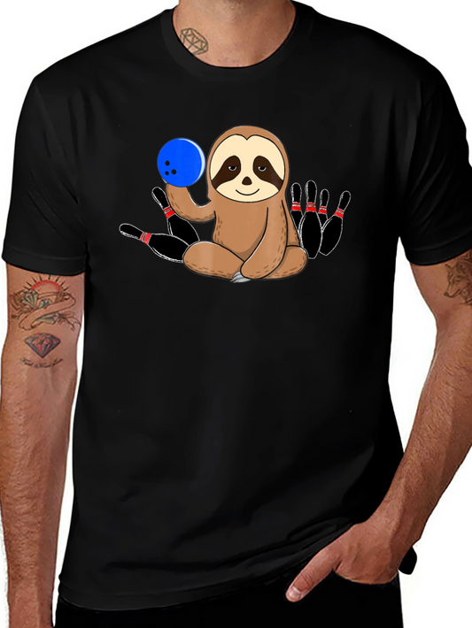 Sloth Bowling T-Shirt Funny Bowling Pin Tee