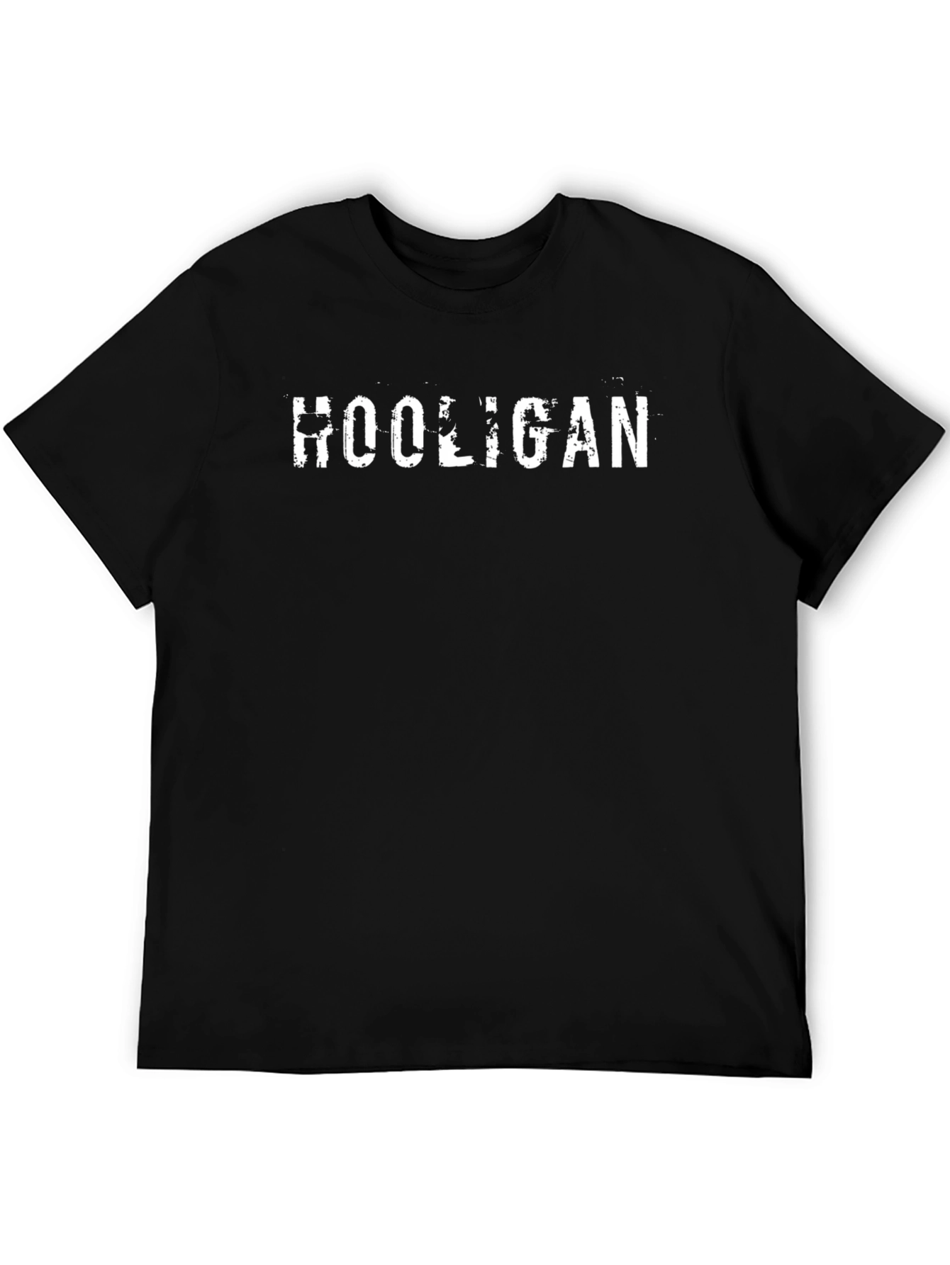 Hooligan Distressed Graphic Tee - Black
