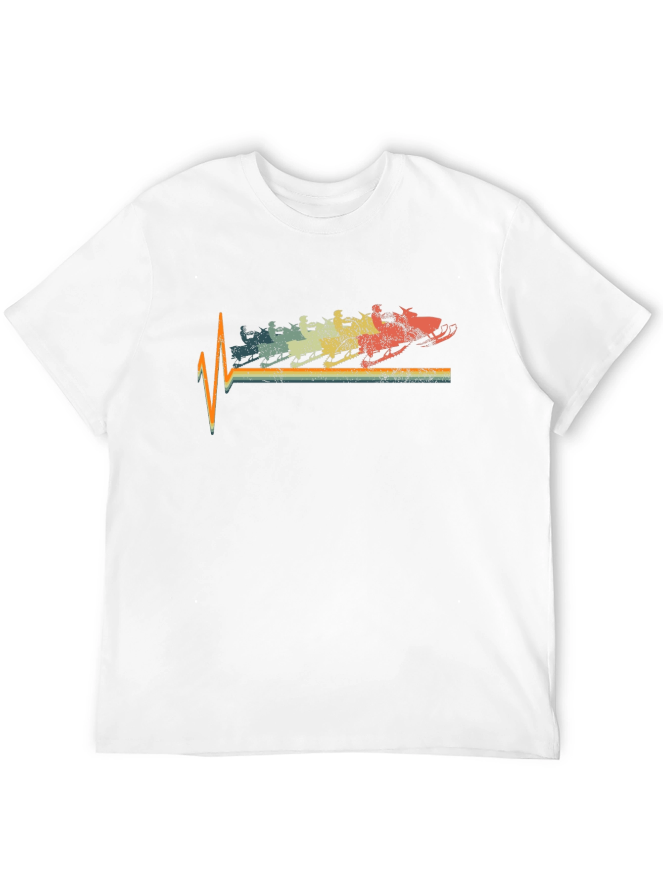 Retro Snowmobile Heartbeat T-Shirt