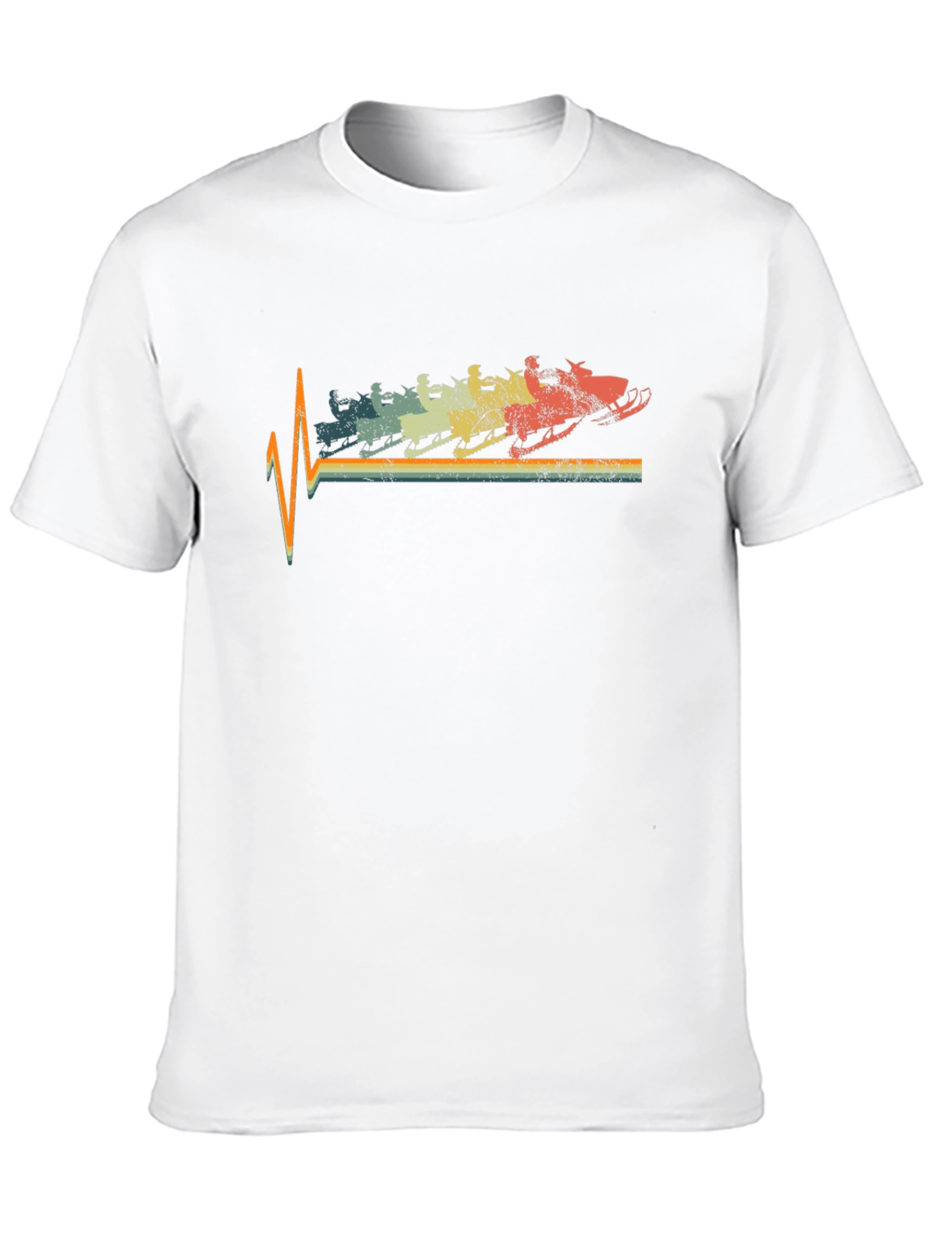 Retro Snowmobile Heartbeat T-Shirt