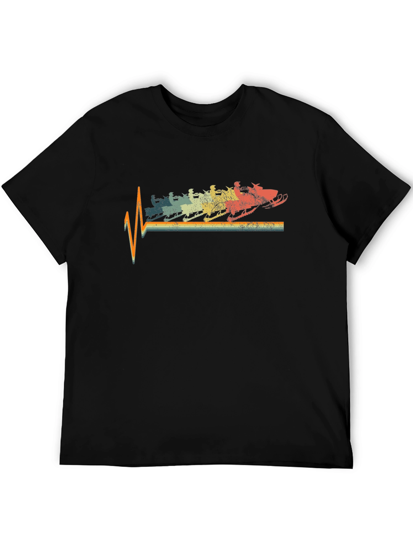 Retro Snowmobile Heartbeat T-Shirt