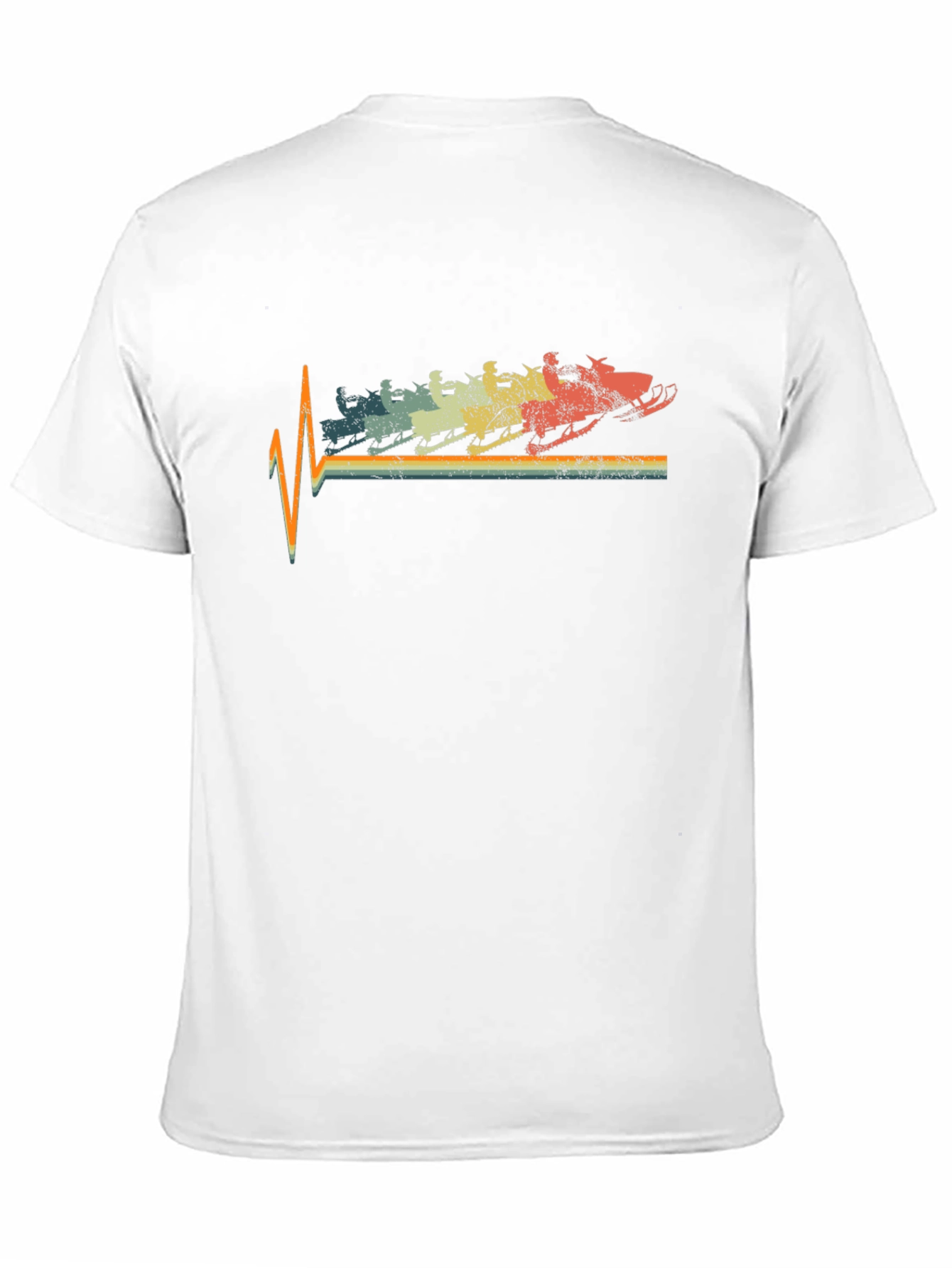 Retro Snowmobile Heartbeat T-Shirt