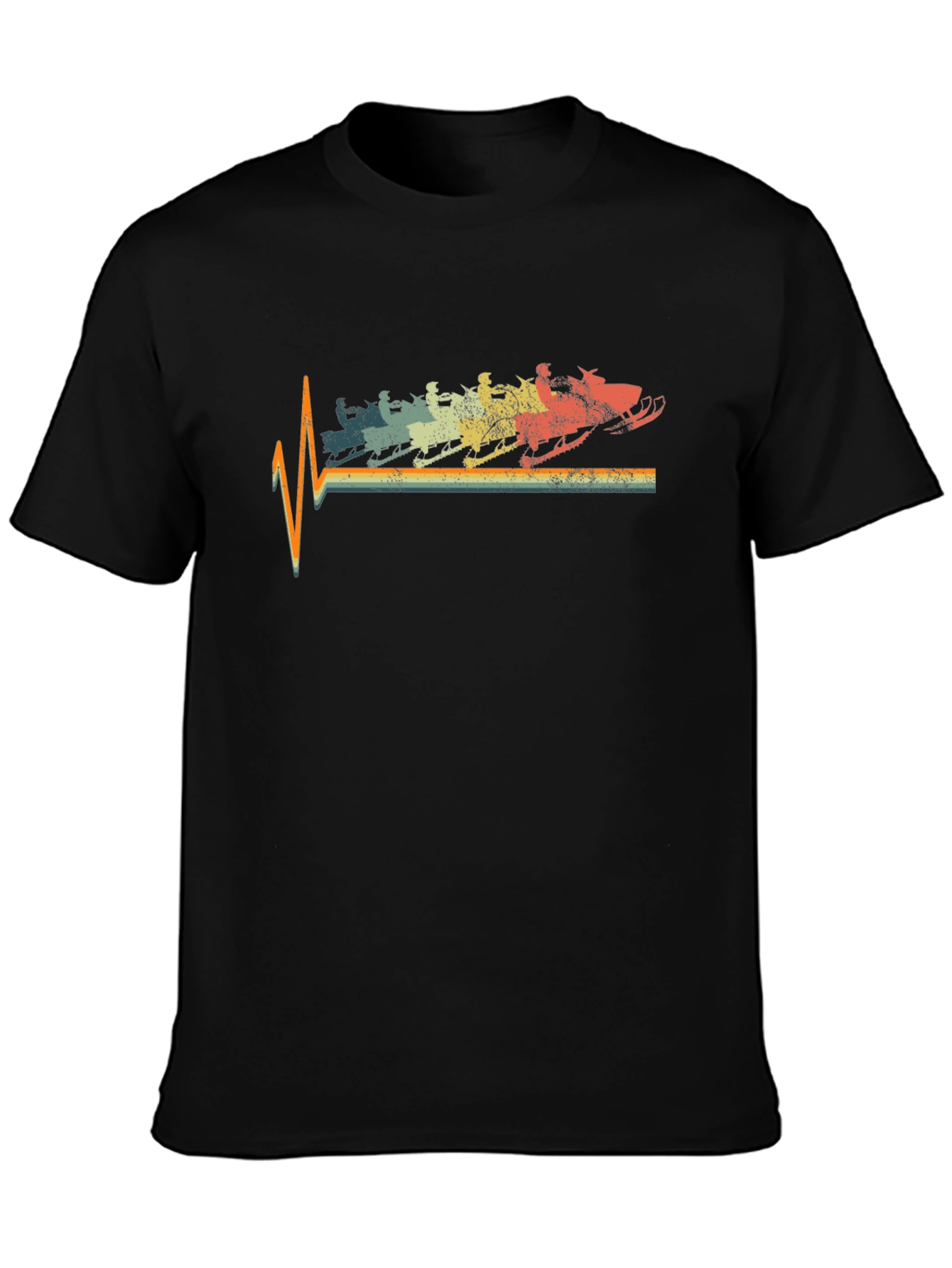 Retro Snowmobile Heartbeat T-Shirt