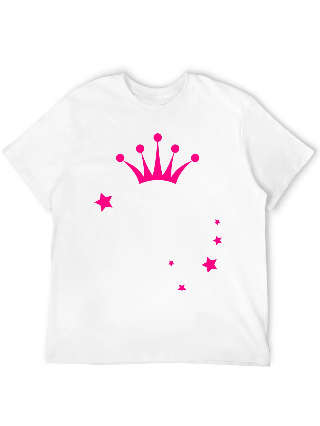 Crown & Stars Graphic Tee - Casual Black T-Shirt