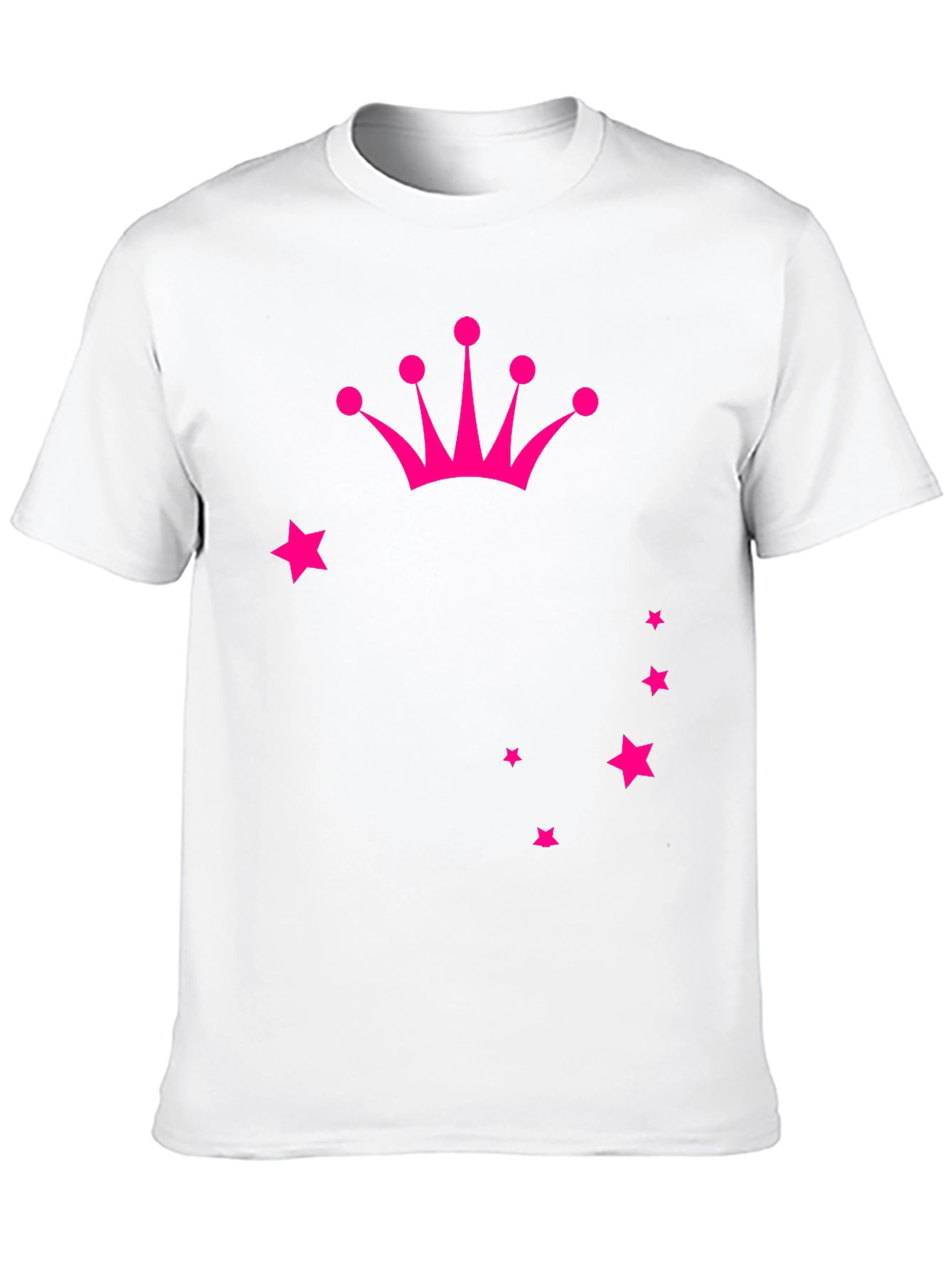 Crown & Stars Graphic Tee - Casual Black T-Shirt