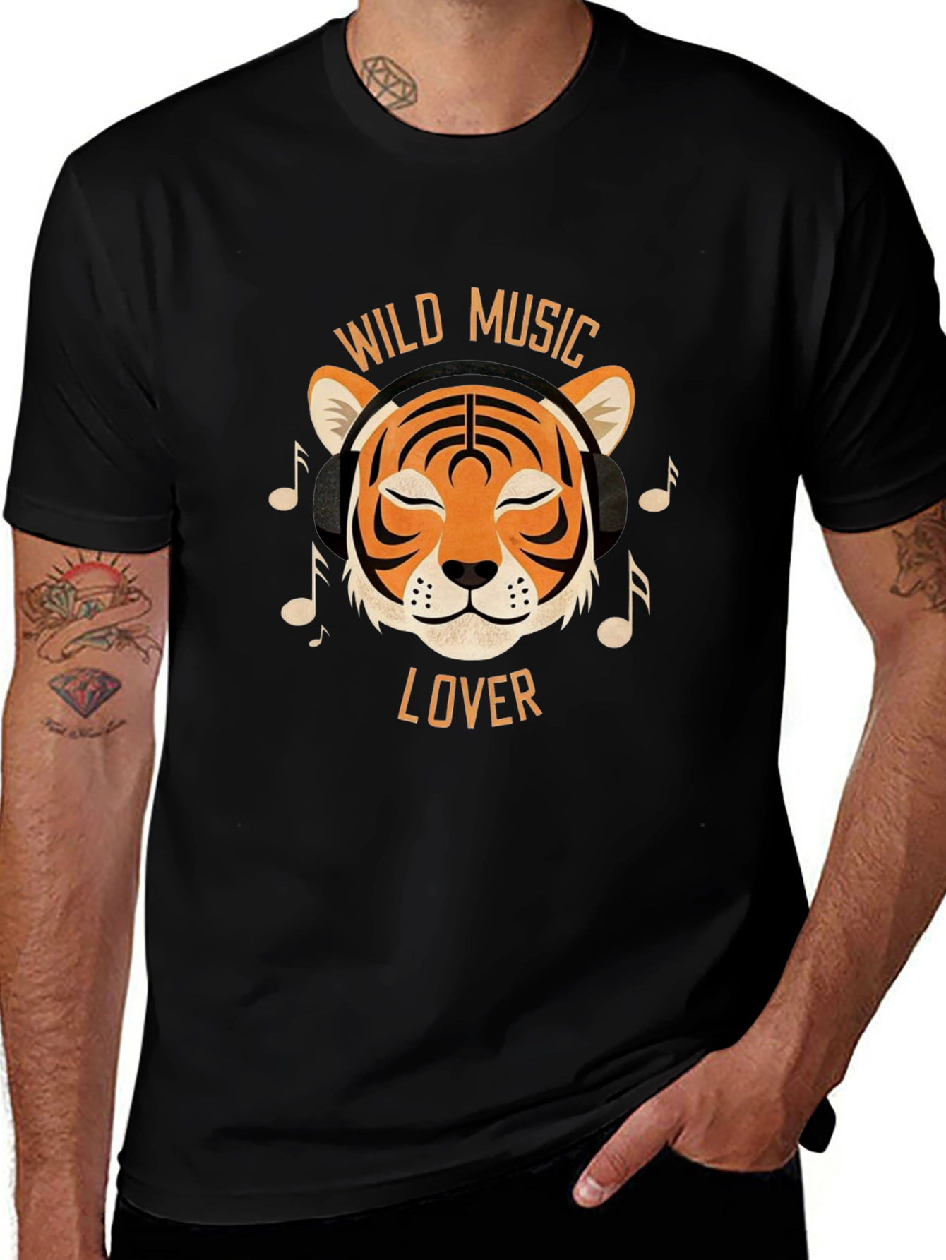 Wild Music Lover Tiger Graphic T-Shirt