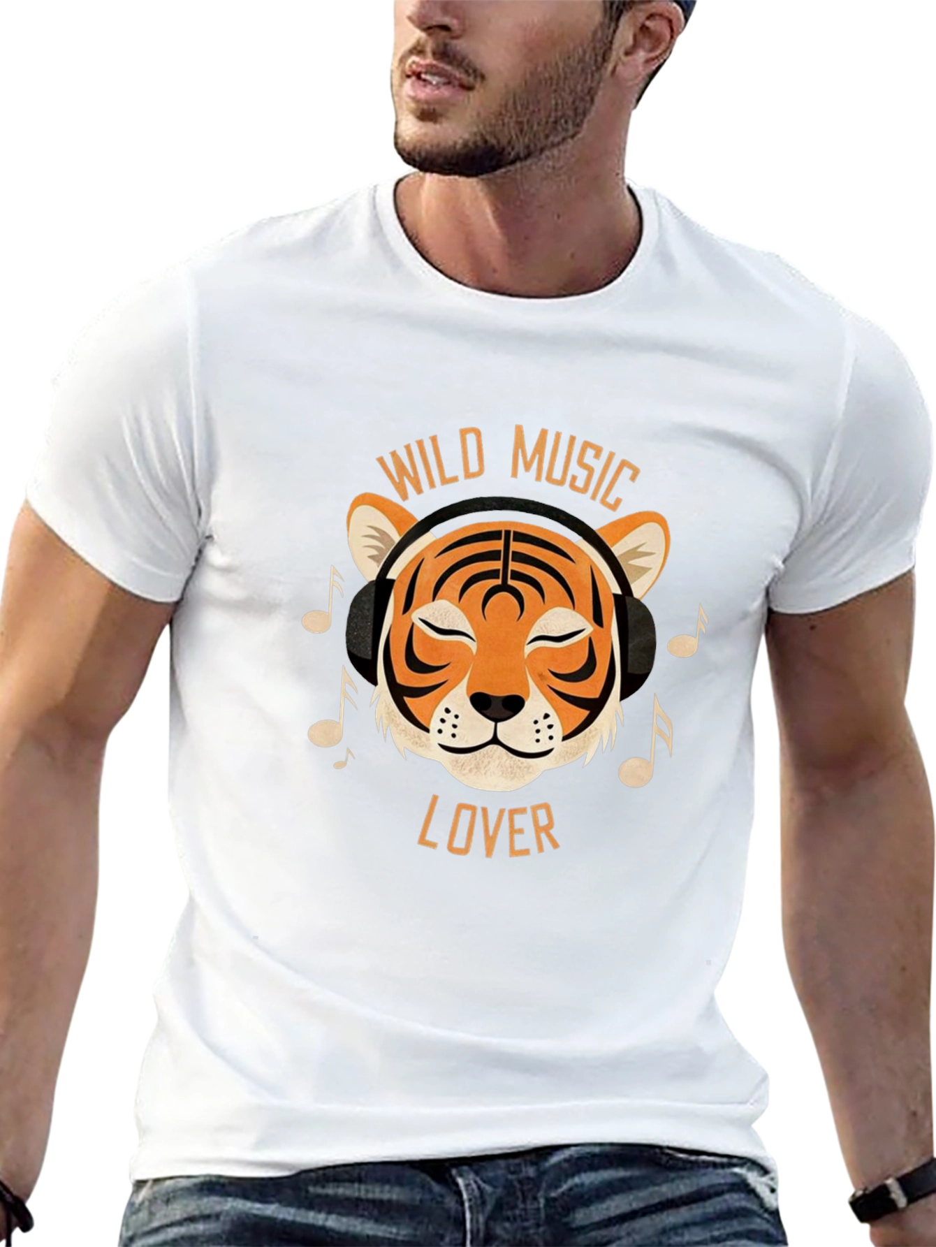 Wild Music Lover Tiger Graphic T-Shirt