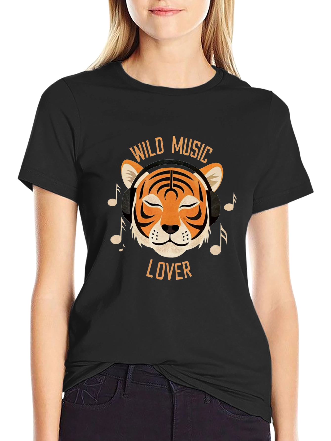 Wild Music Lover Tiger Graphic T-Shirt