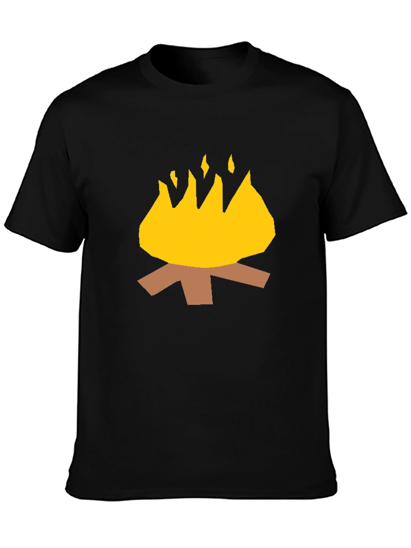Campfire Graphic Tee - Black Cotton Casual Shirt
