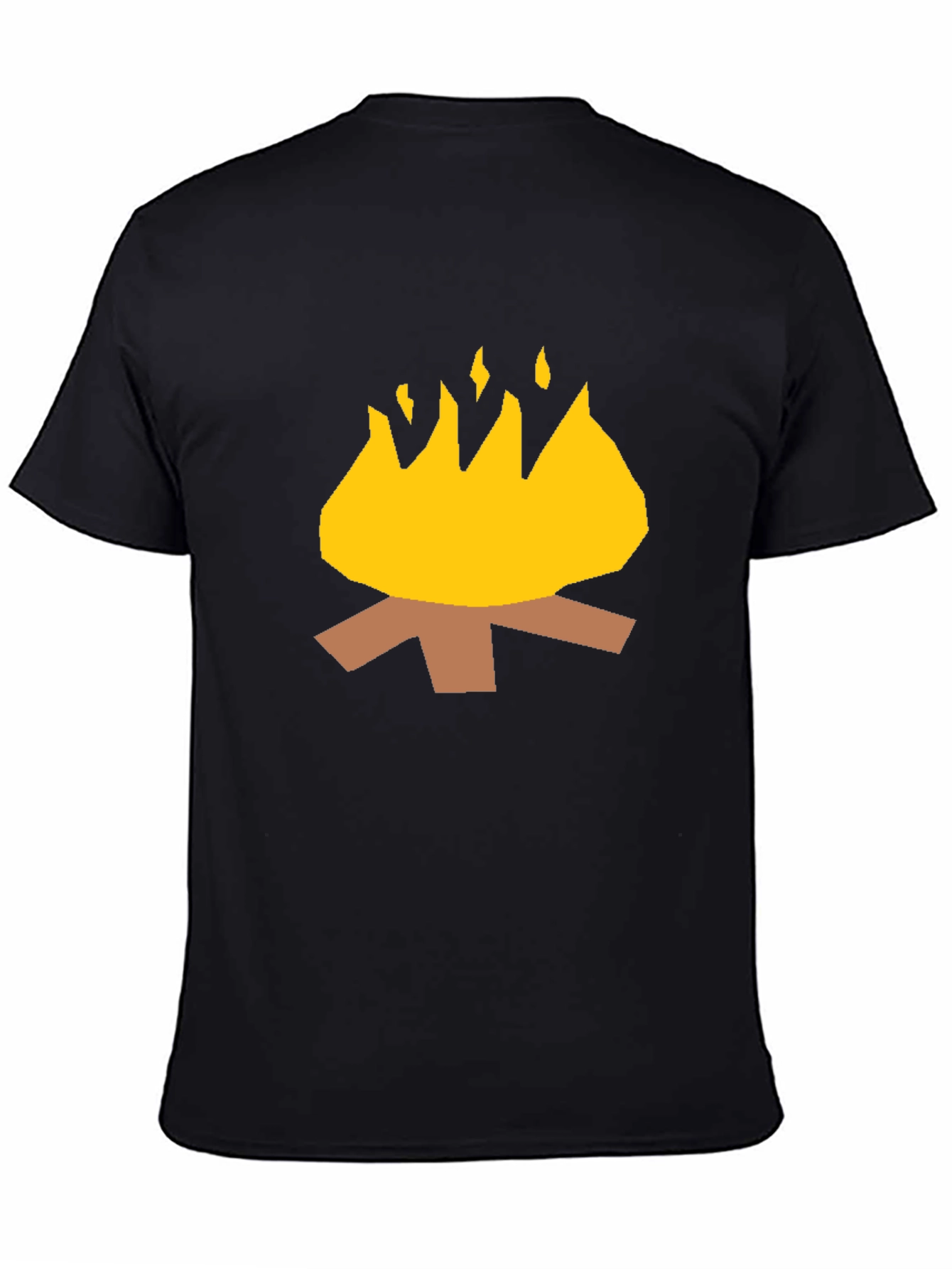 Campfire Graphic Tee - Black Cotton Casual Shirt
