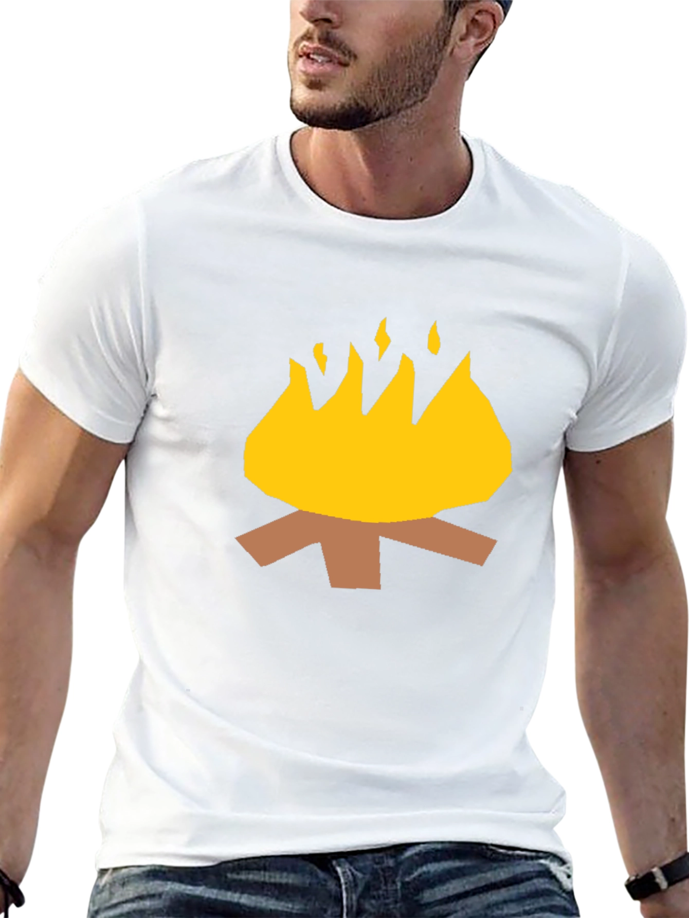 Campfire Graphic Tee - Black Cotton Casual Shirt