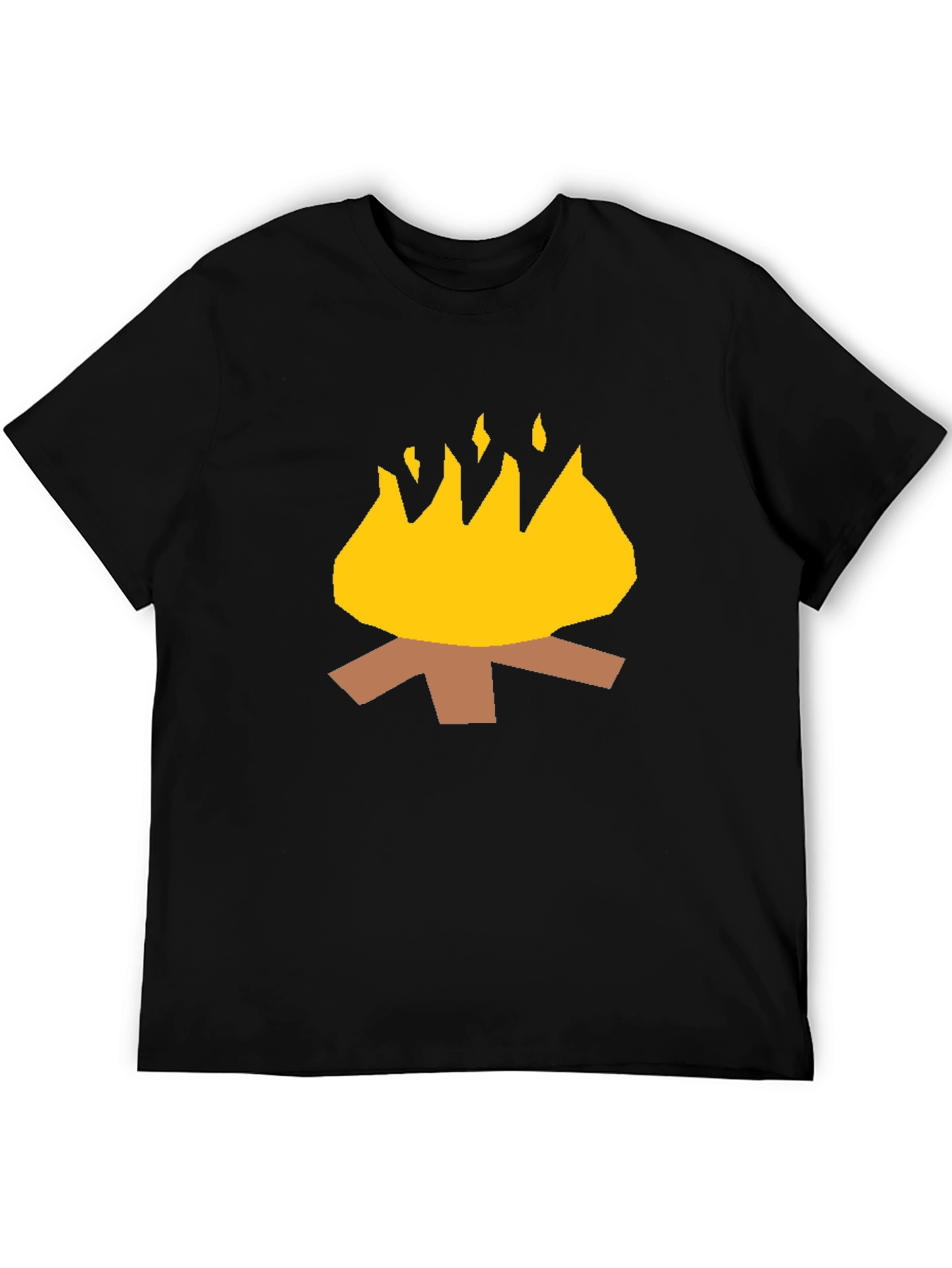 Campfire Graphic Tee - Black Cotton Casual Shirt