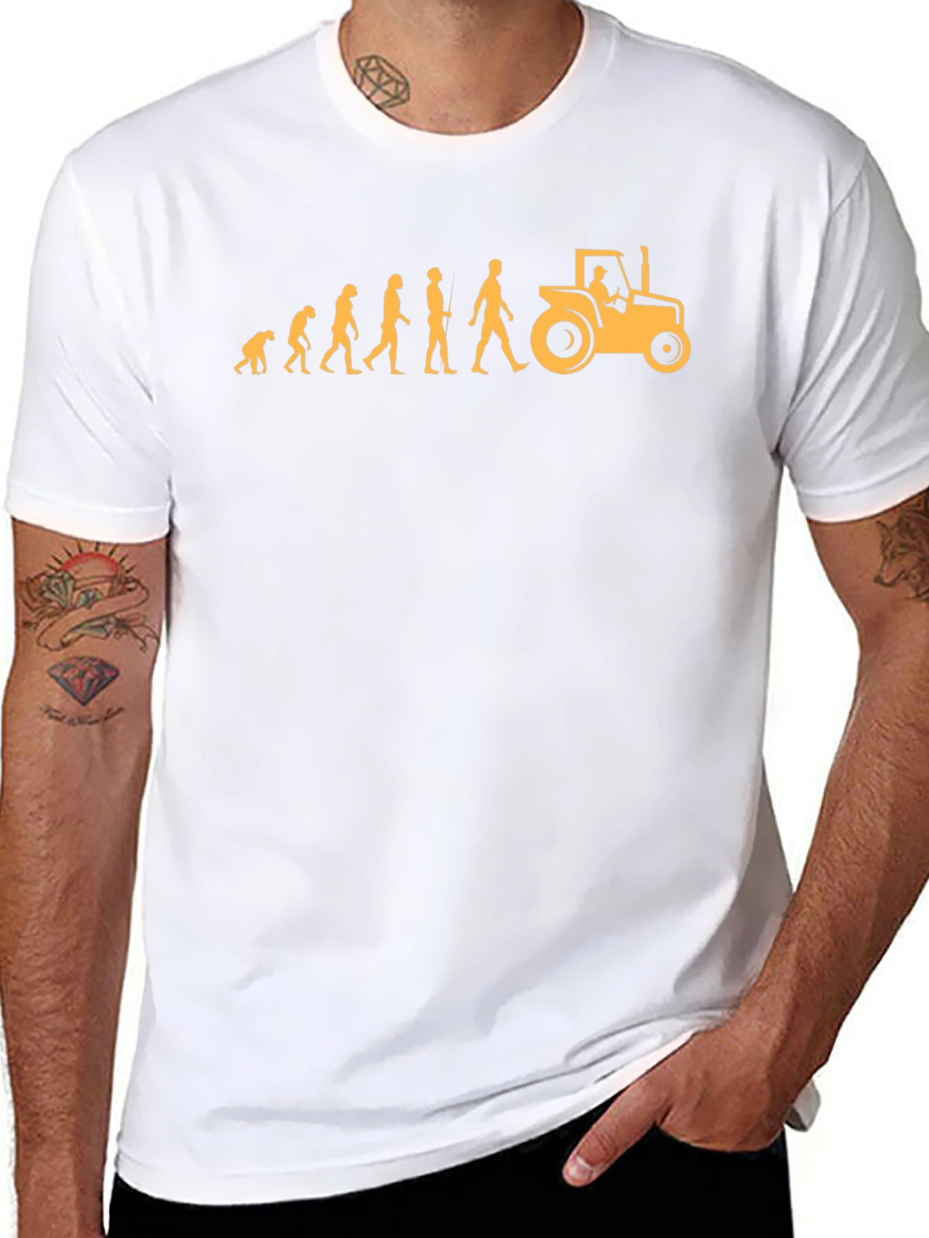Evolution Farmer T-Shirt Funny Farming Tee