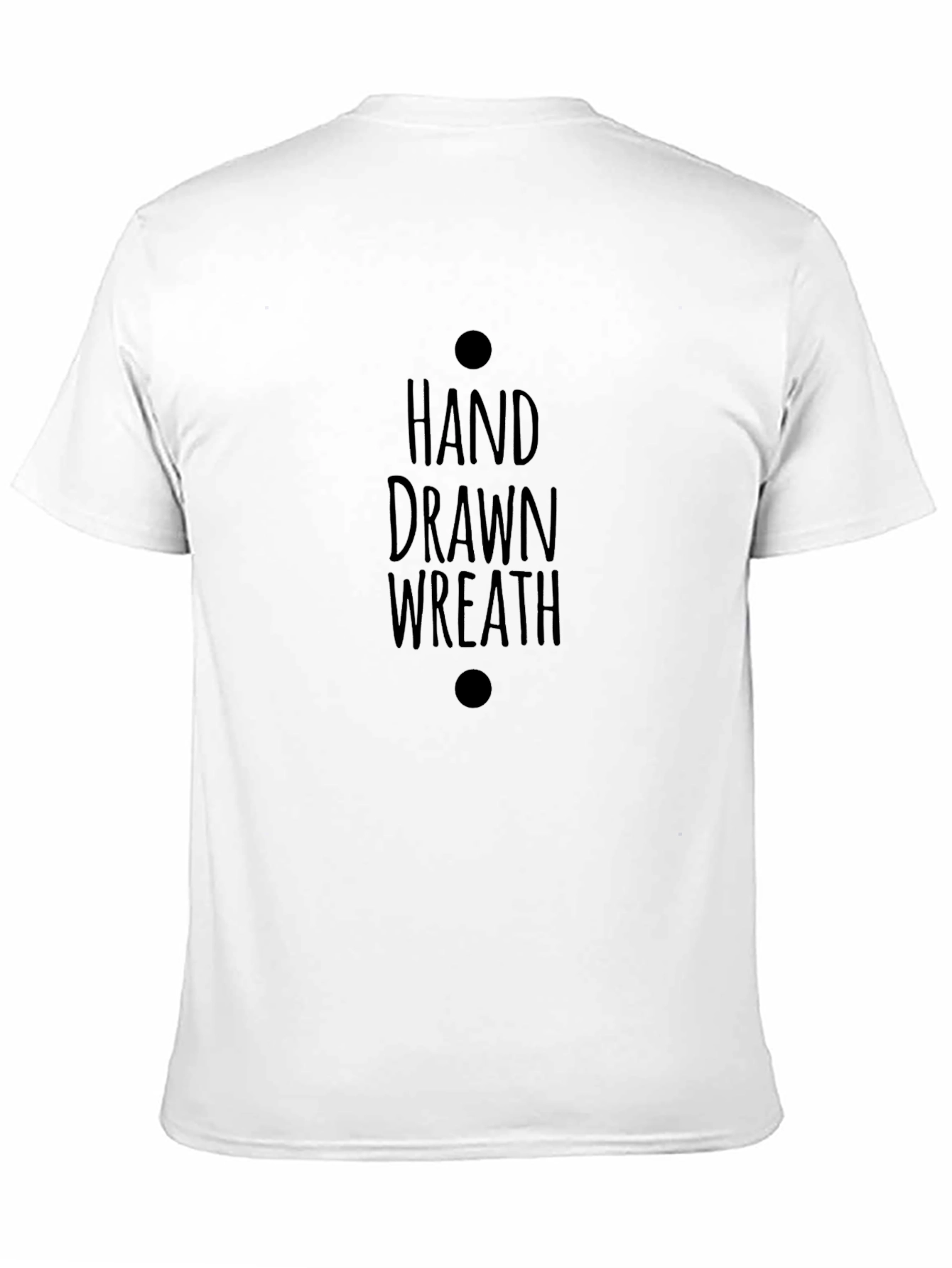 Hand Drawn Wreath Graphic Tee - Black T-Shirt