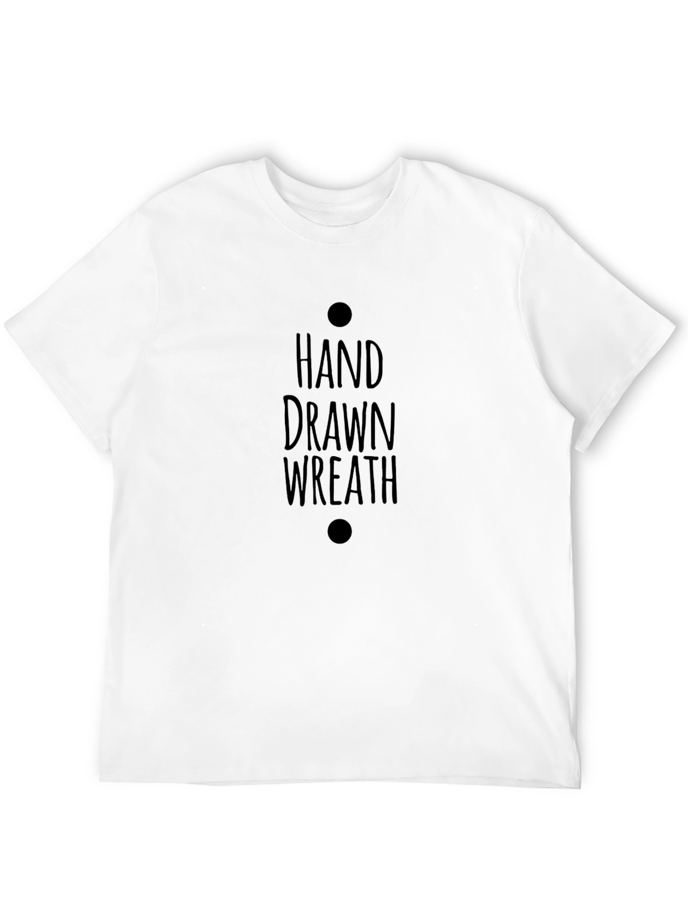 Hand Drawn Wreath Graphic Tee - Black T-Shirt