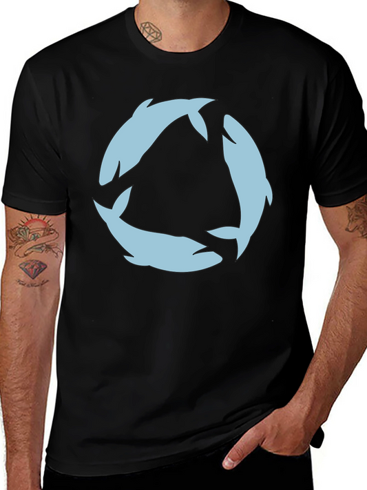 Dolphin Circle Graphic Tee - Black